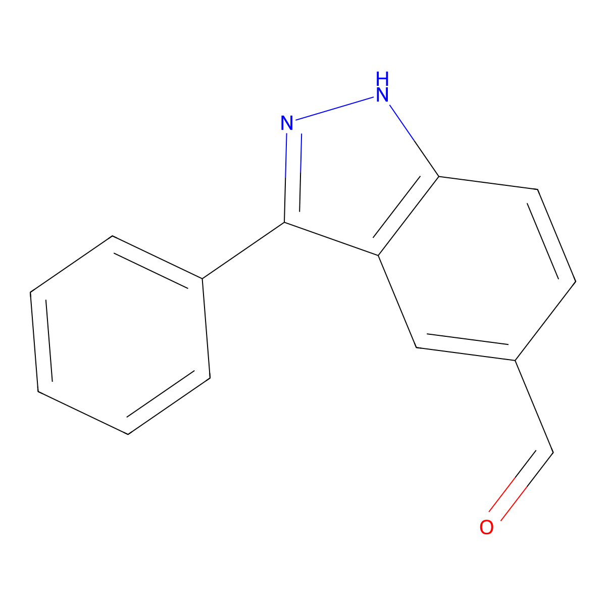 3-Phenyl-1H-indazole-5-carbaldehyde molecular structure, CAS 65642-56-0