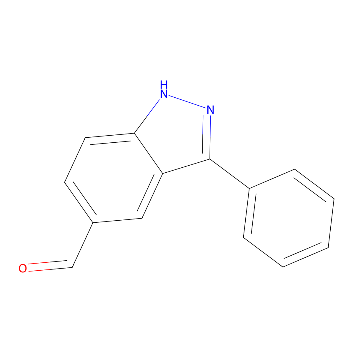 3-Phenyl-1H-indazole-5-carbaldehyde molecular structure, CAS 65642-56-0