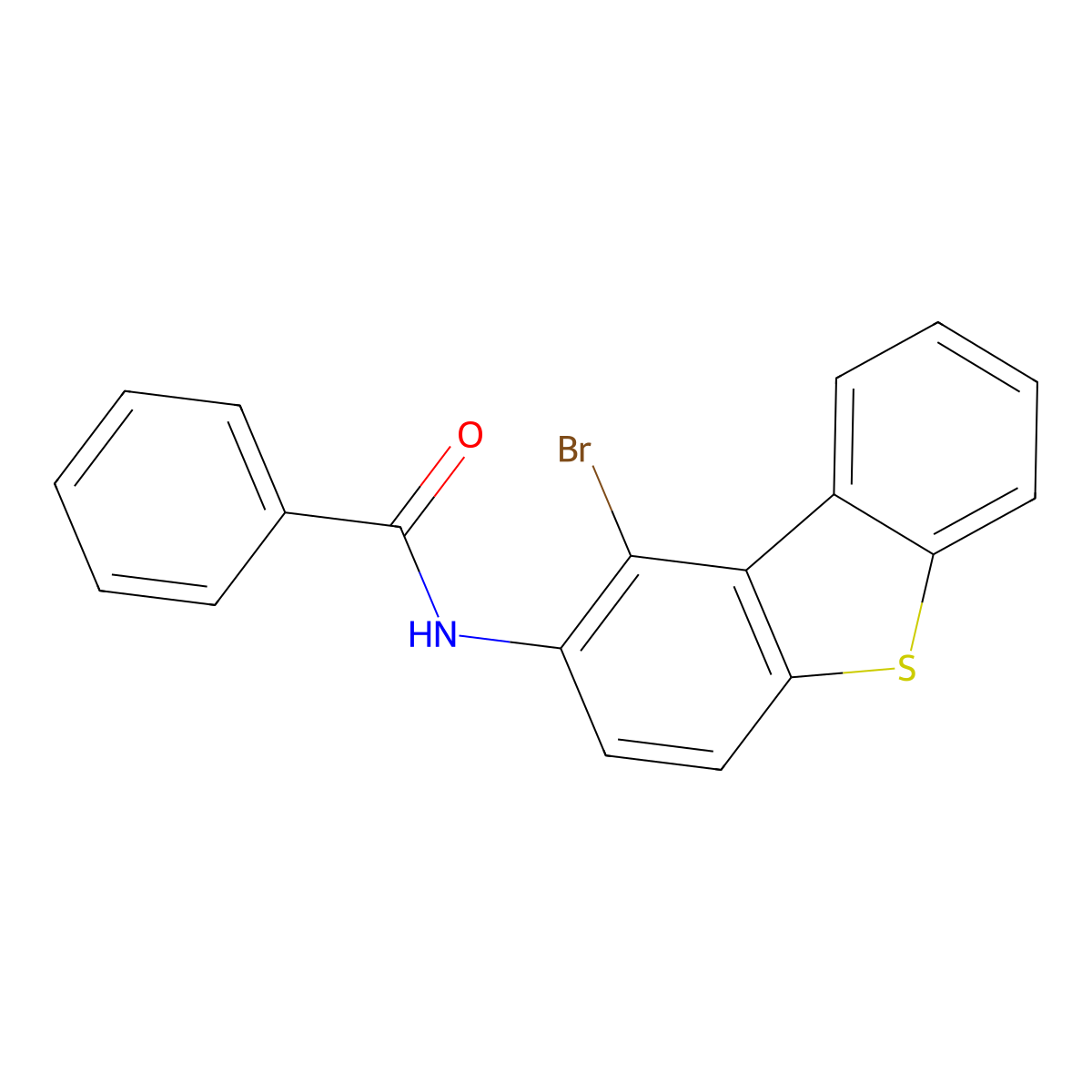 N-(1-bromodibenzothiophen-2-yl)benzamide molecular structure, CAS 65642-86-6