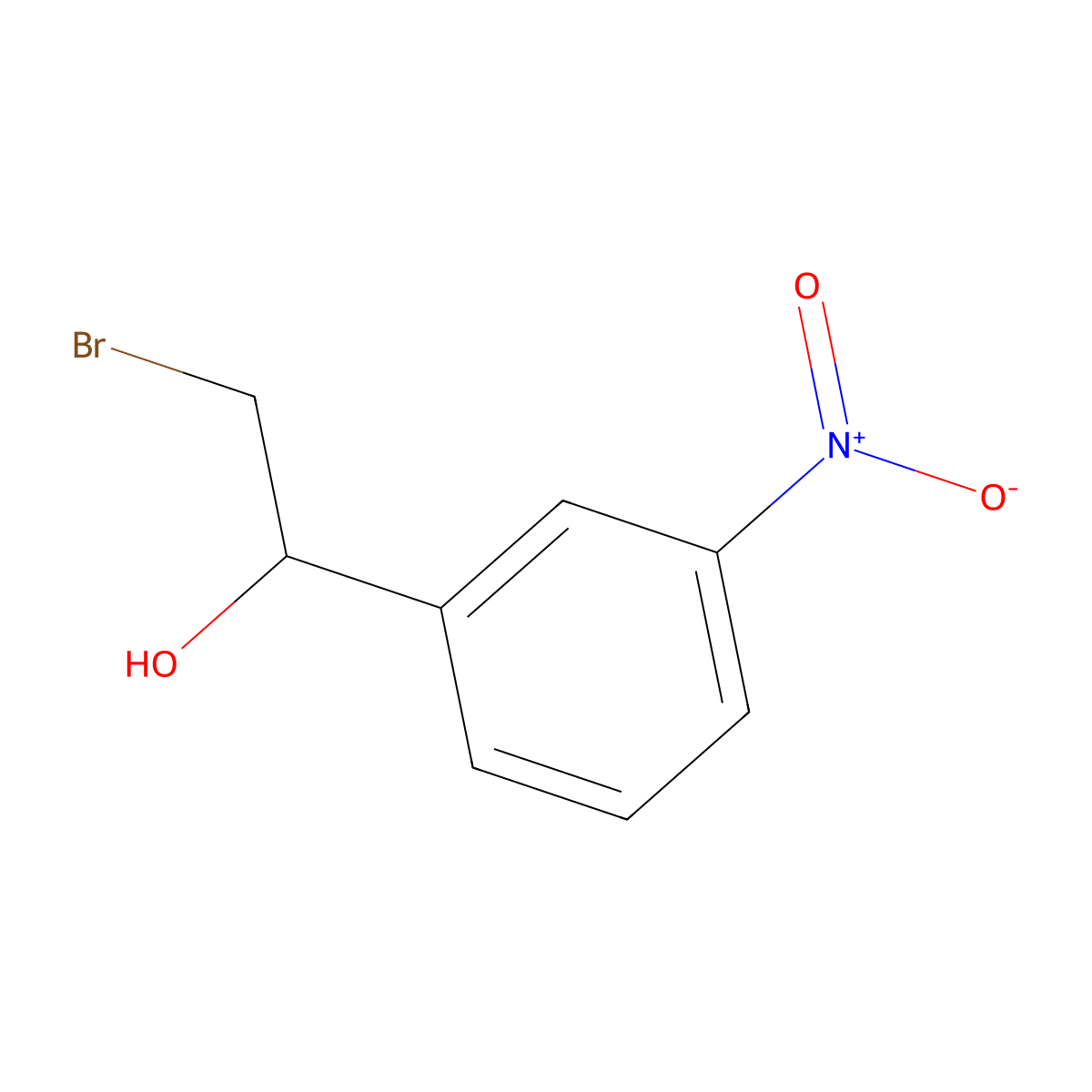 2-Bromo-1-(3-nitrophenyl)ethan-1-ol molecular structure, CAS 65644-04-4