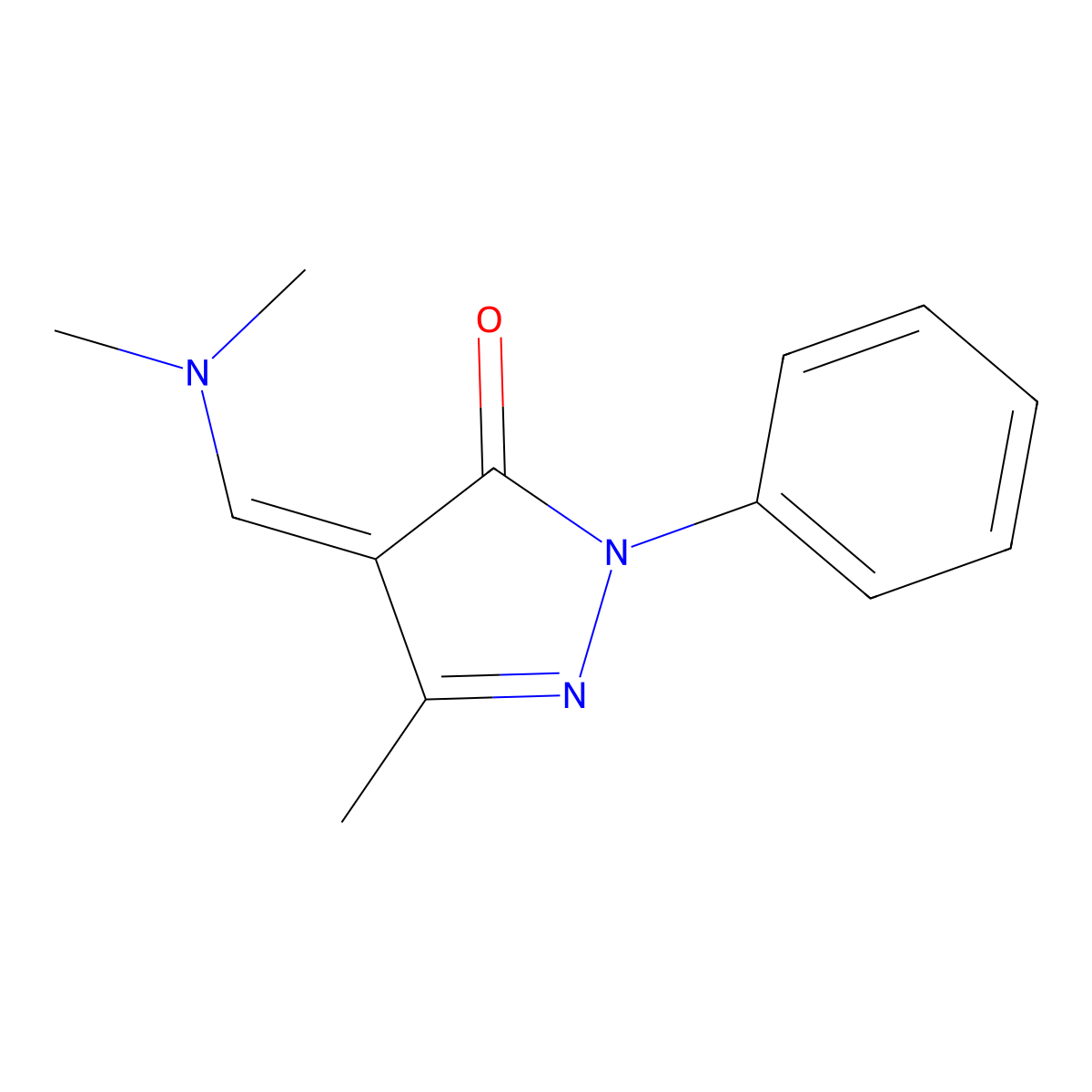 4-[(Dimethylamino)methylene]-5-methyl-2-phenyl-2,4-dihydro-3h-pyrazol-3-one molecular structure, CAS 65644-13-5