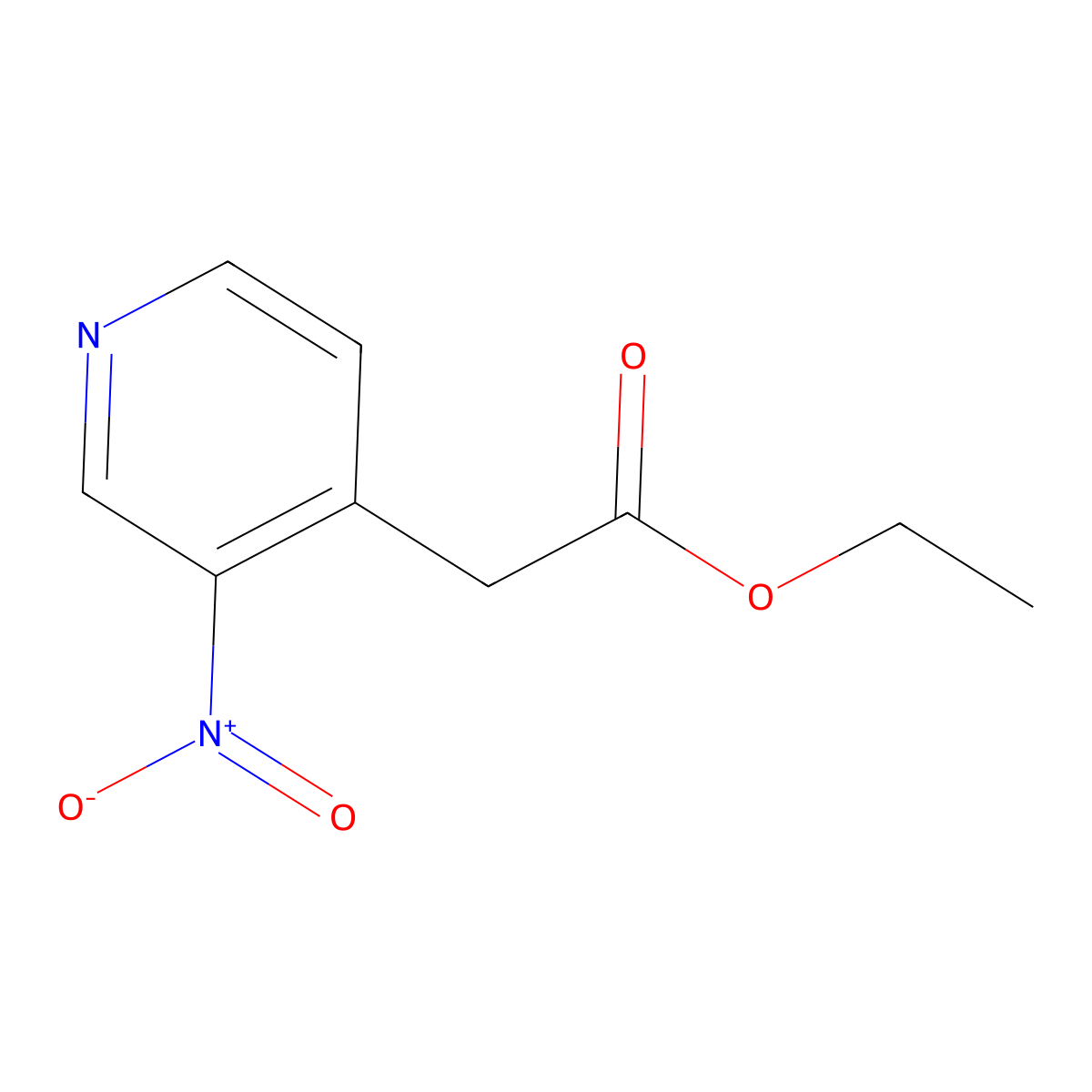 Ethyl 2-(3-nitropyridin-4-yl)acetate molecular structure, CAS 65645-52-5