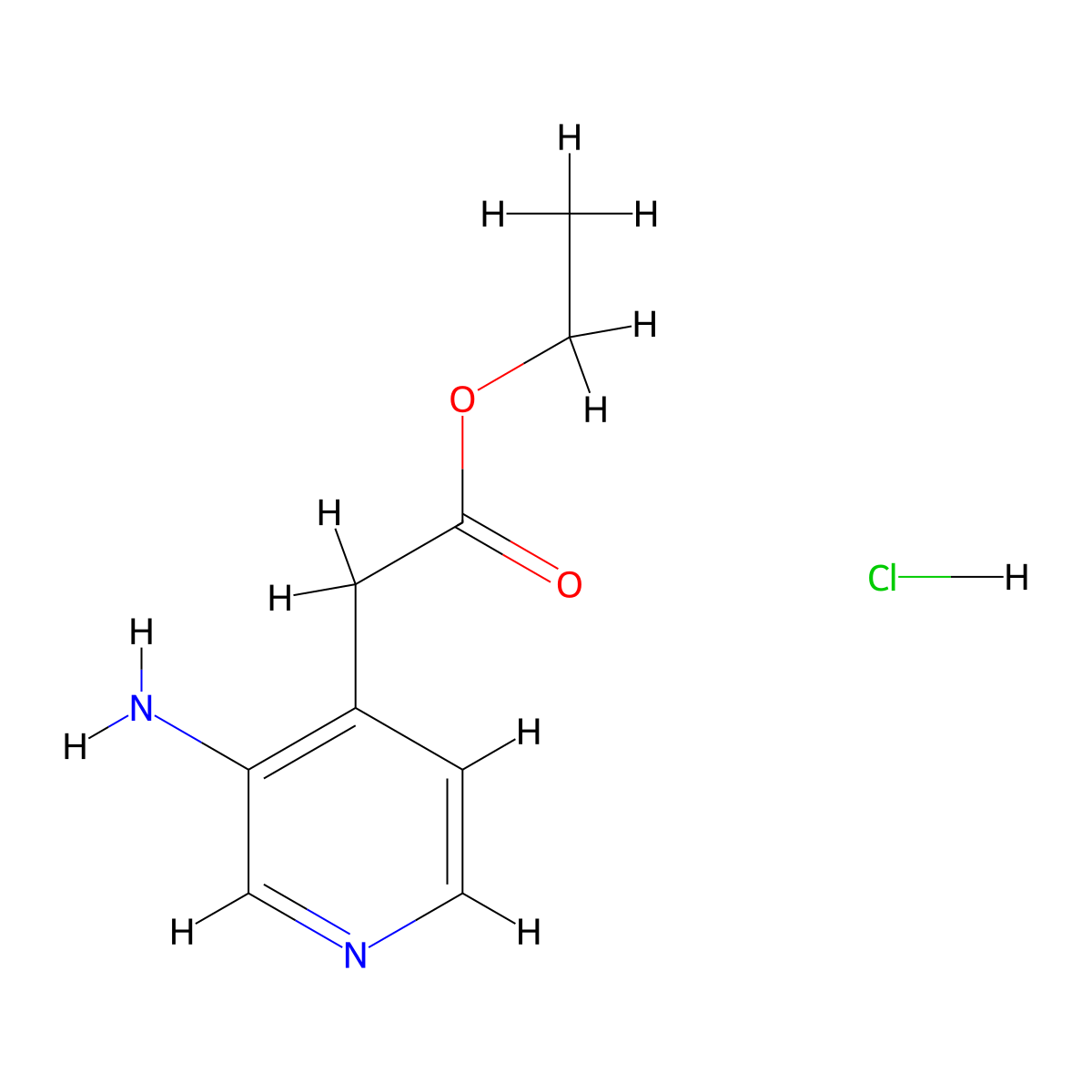 Ethyl 2-(3-aminopyridin-4-YL)acetate hydrochloride molecular structure, CAS 65645-53-6