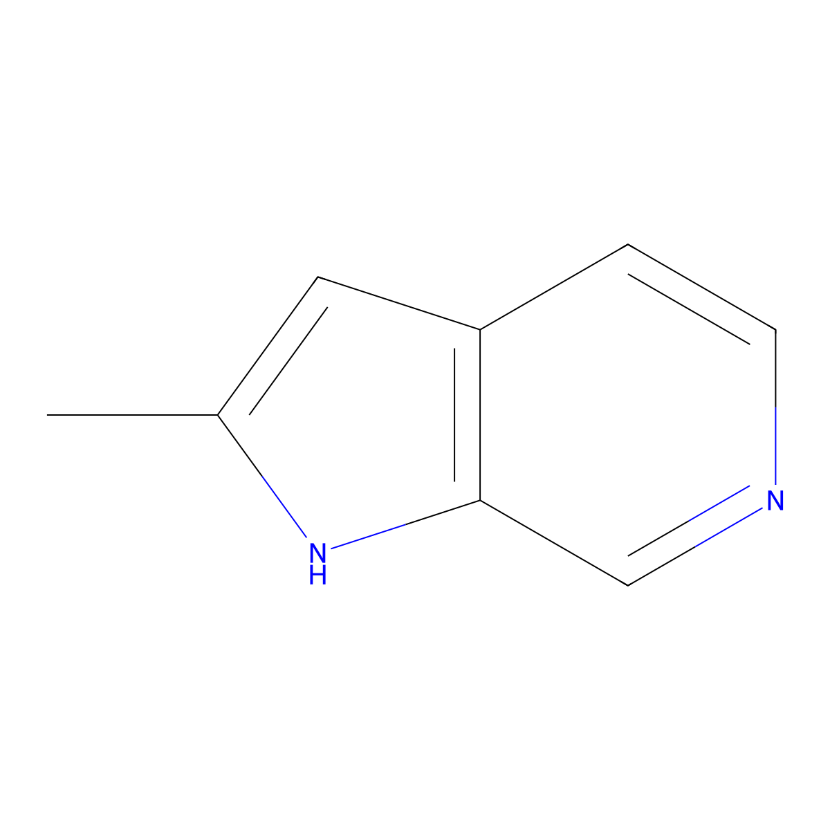 2-Methyl-1H-pyrrolo(2,3-c)pyridine molecular structure, CAS 65645-56-9