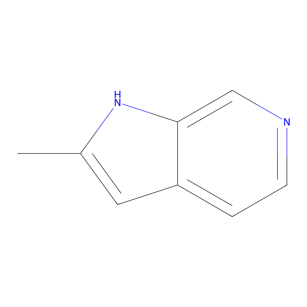 2-Methyl-1H-pyrrolo(2,3-c)pyridine molecular structure, CAS 65645-56-9