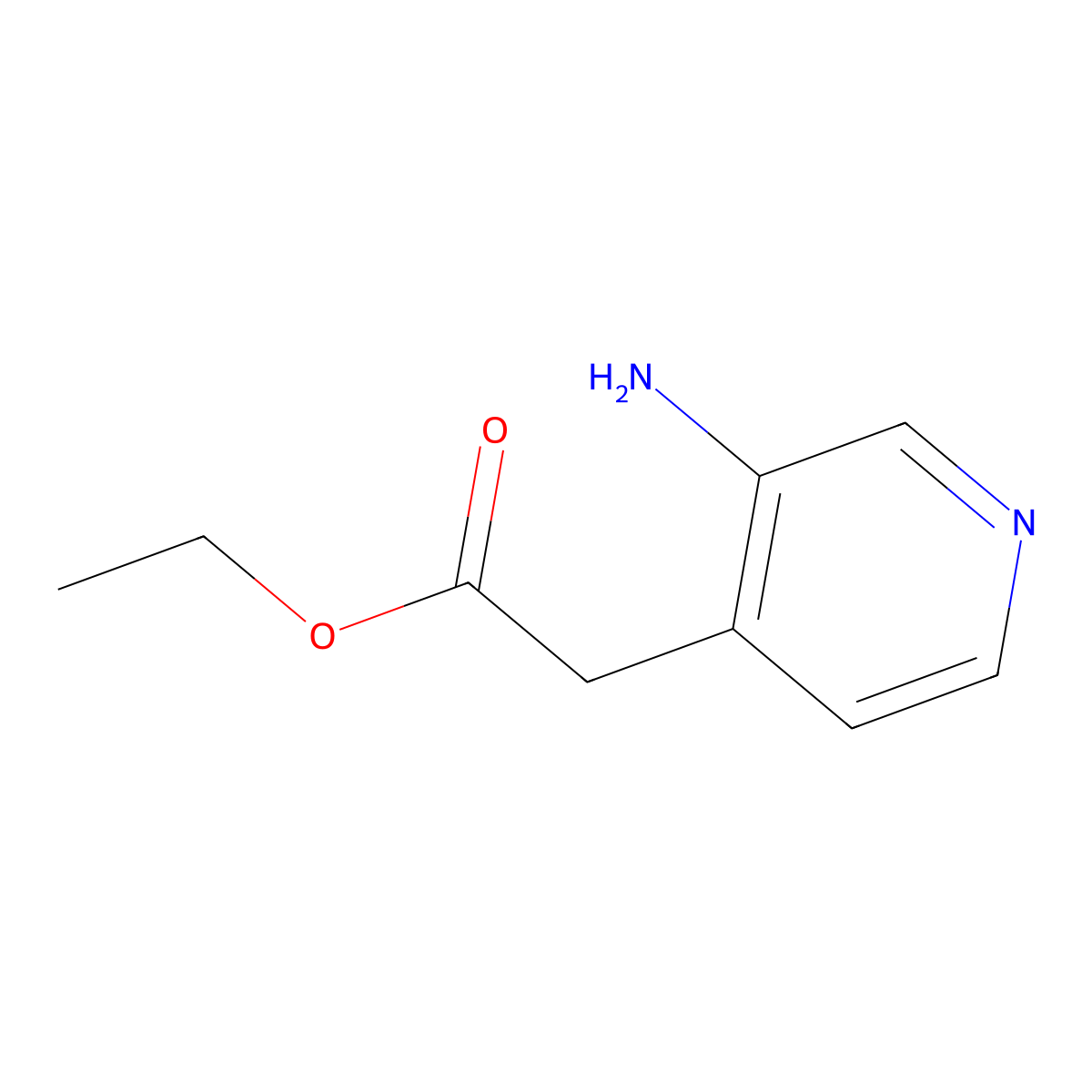 Ethyl 2-(3-aminopyridin-4-YL)acetate molecular structure, CAS 65645-57-0