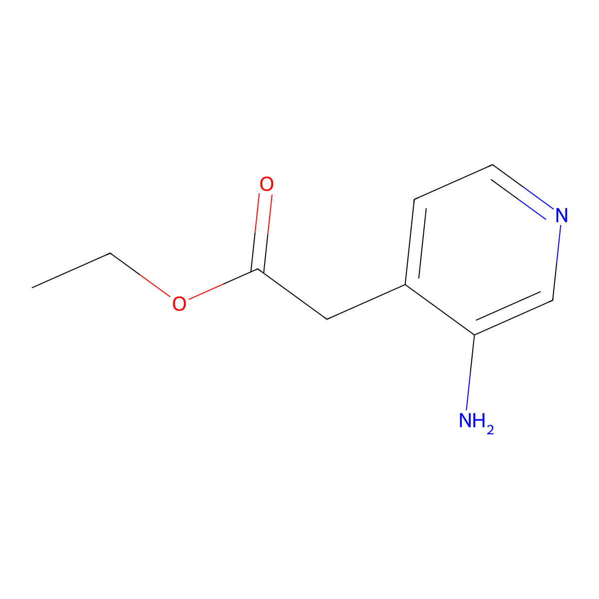 Ethyl 2-(3-aminopyridin-4-YL)acetate molecular structure, CAS 65645-57-0