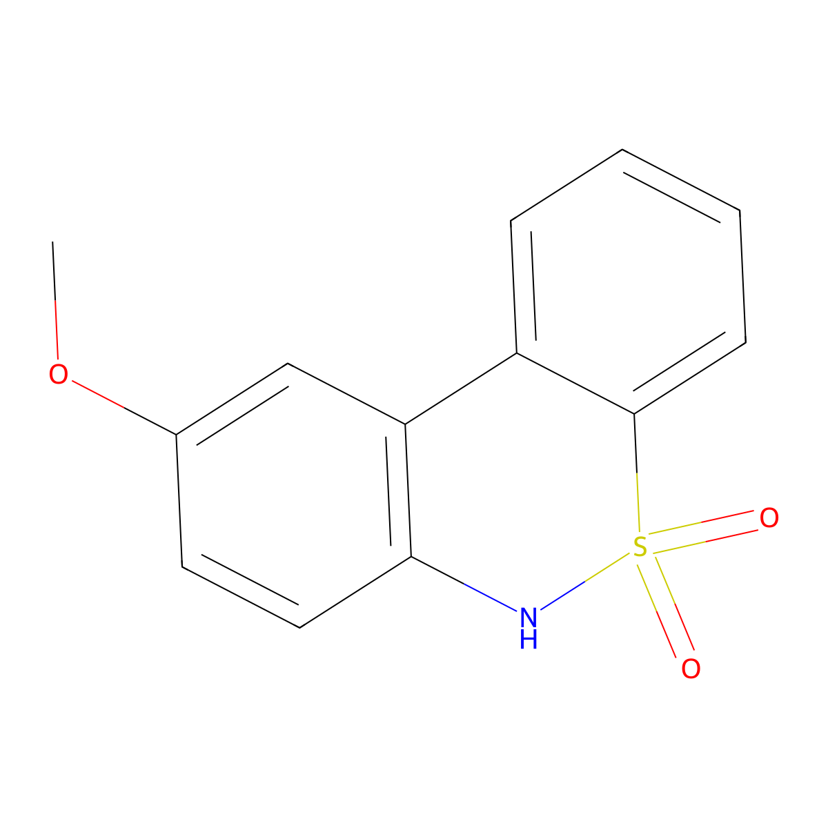 9-methoxy-6H-benzo[c][1,2]benzothiazine 5,5-dioxide molecular structure, CAS 65645-69-4