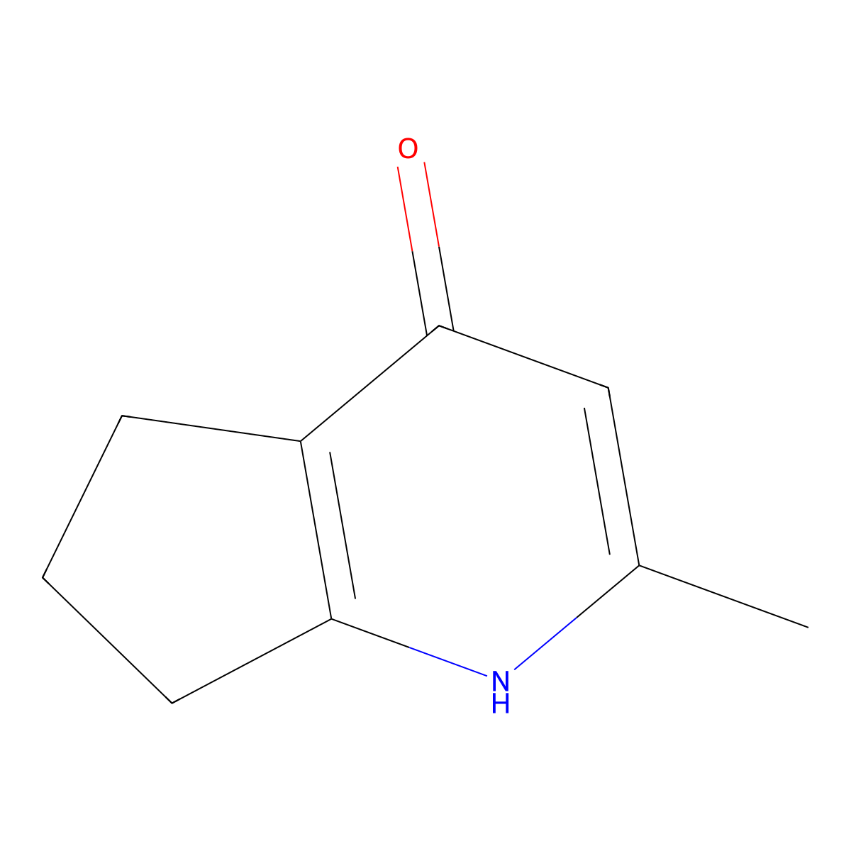 1,5,6,7-tetrahydro-2-methyl-4H-Cyclopenta[b]pyridin-4-one molecular structure, CAS 65645-80-9