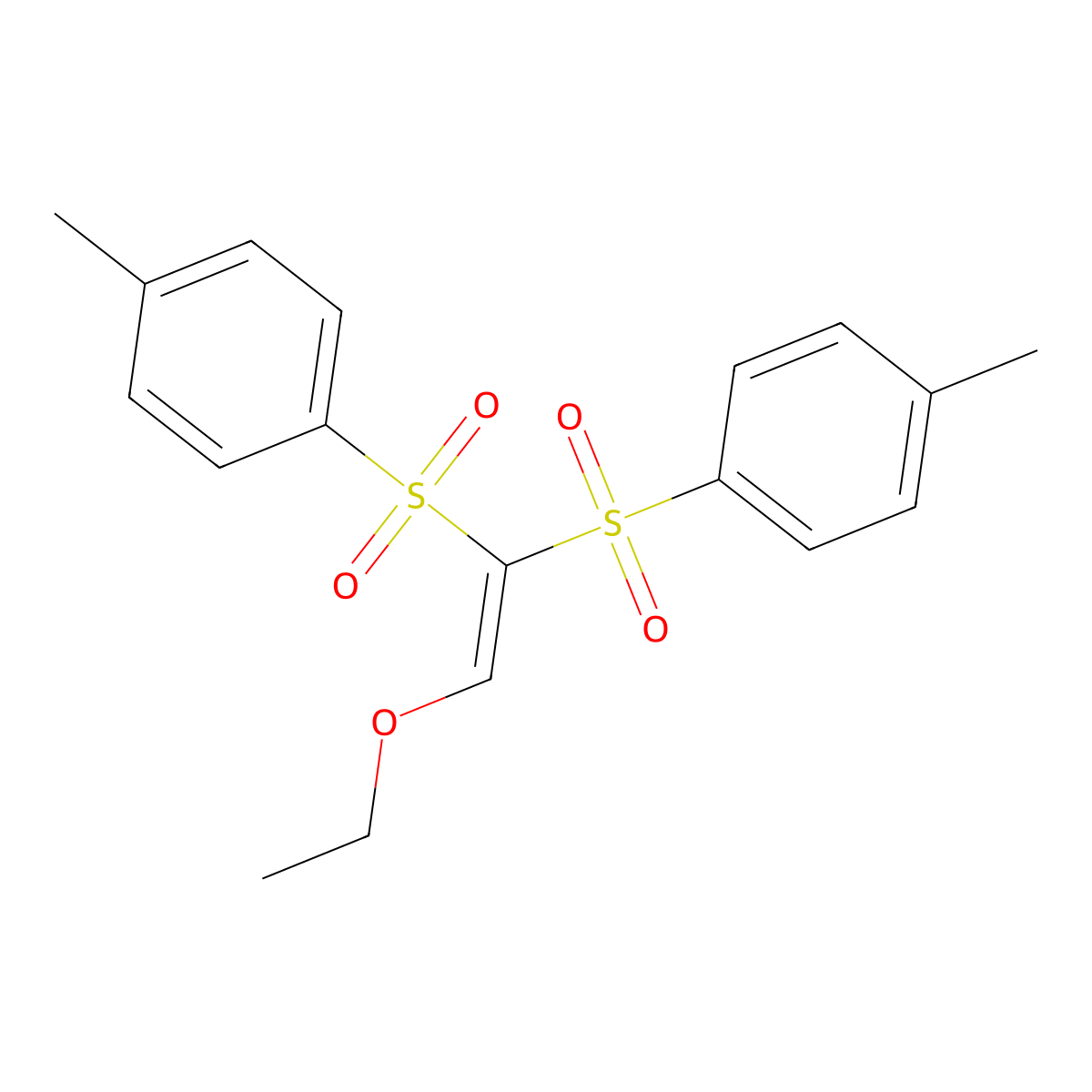 1-({2-Ethoxy-1-[(4-methylphenyl)sulfonyl]vinyl}sulfonyl)-4-methylbenzene molecular structure, CAS 65649-94-7