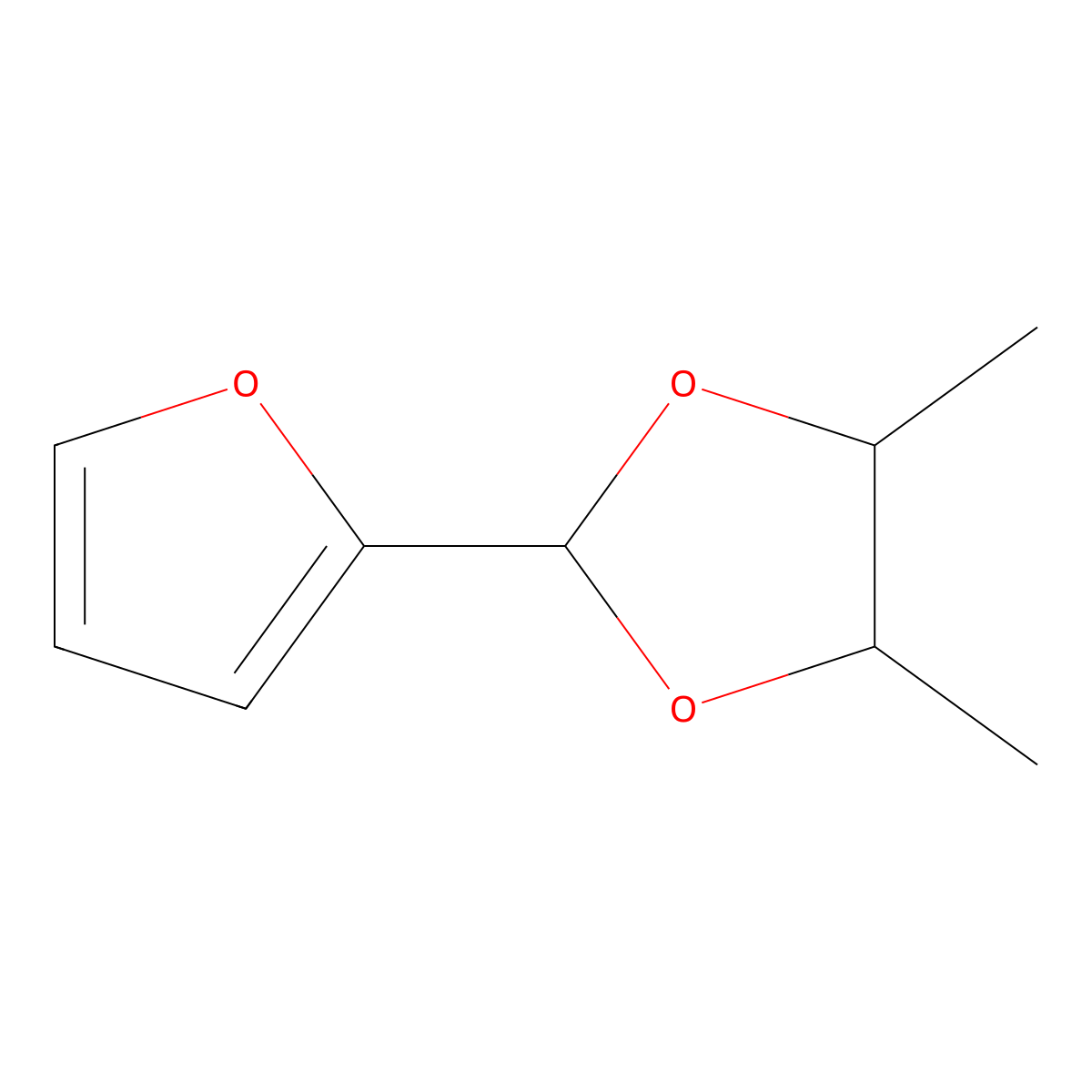 2-(Furan-2-yl)-4,5-dimethyl-1,3-dioxolane molecular structure, CAS 6565-31-7