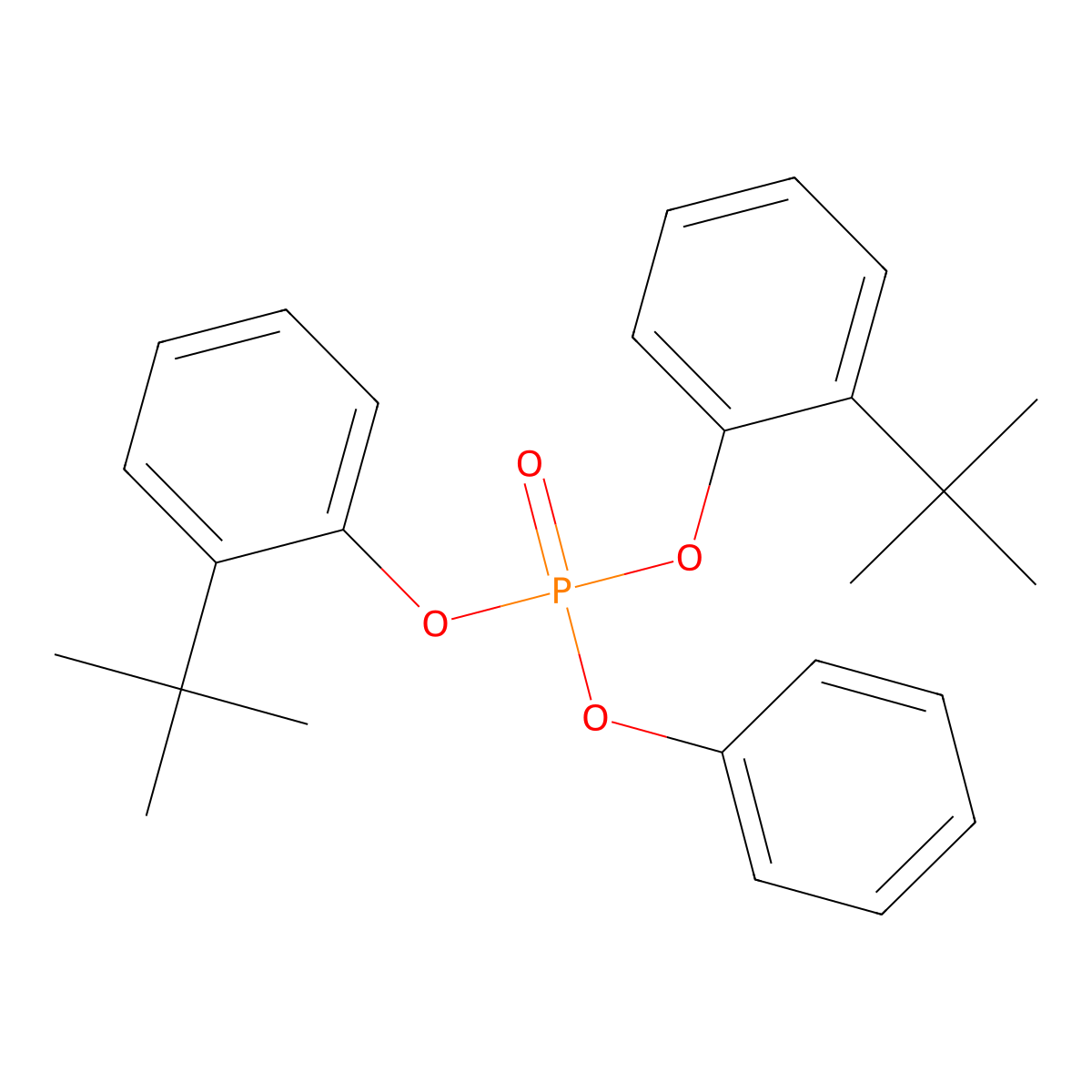 Bis(t-butylphenyl) phenyl phosphate molecular structure, CAS 65652-41-7
