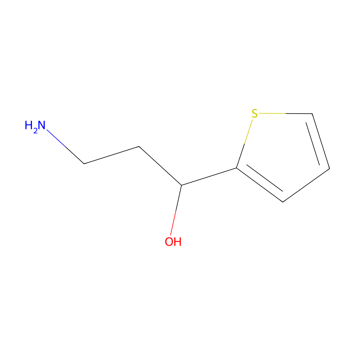3-Amino-1-(thiophen-2-yl)propan-1-ol molecular structure, CAS 65653-31-8