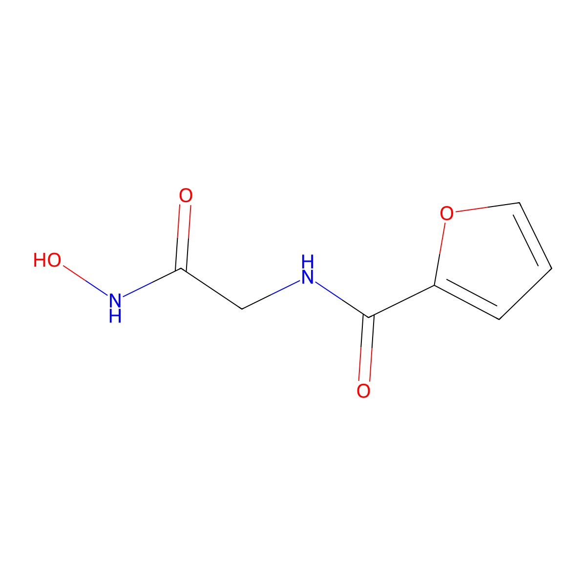 Acetohydroxamic acid, 2-(2-furamido)- molecular structure, CAS 65654-12-8