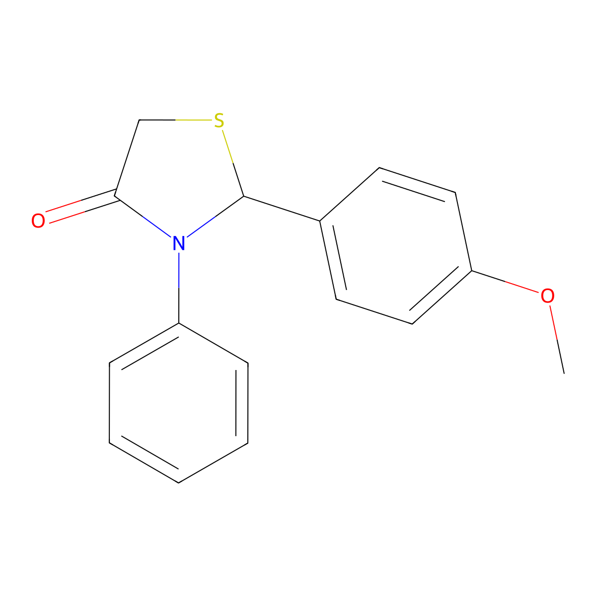 2-(4-Methoxyphenyl)-3-phenyl-1,3-thiazolidin-4-one molecular structure, CAS 65655-83-6