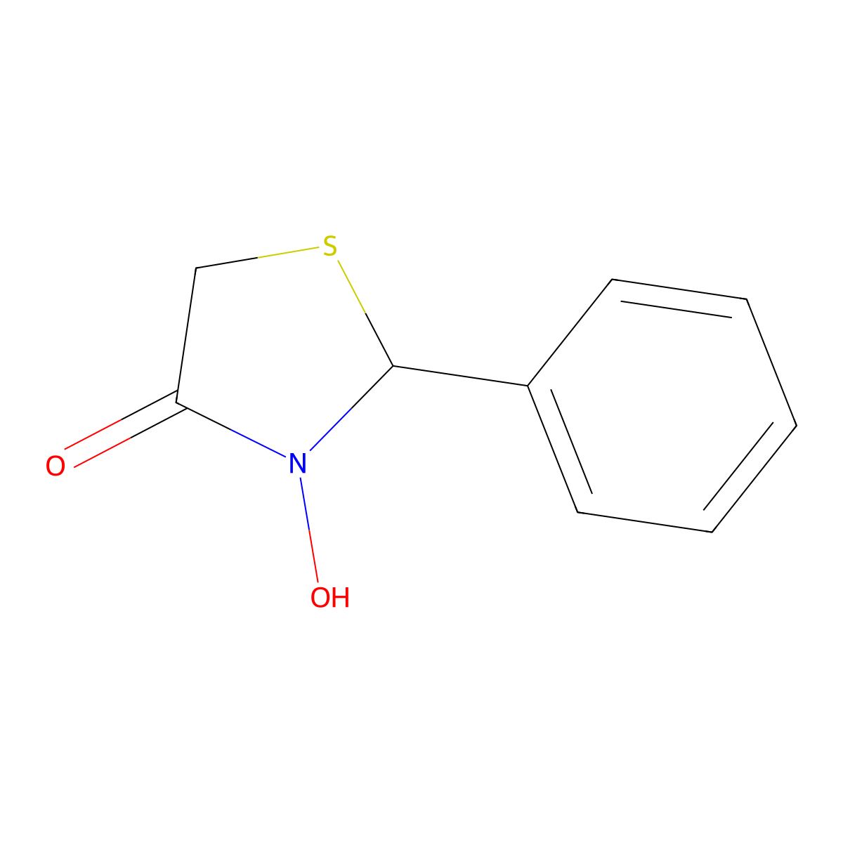 4-Thiazolidinone, 3-hydroxy-2-phenyl- molecular structure, CAS 65655-88-1