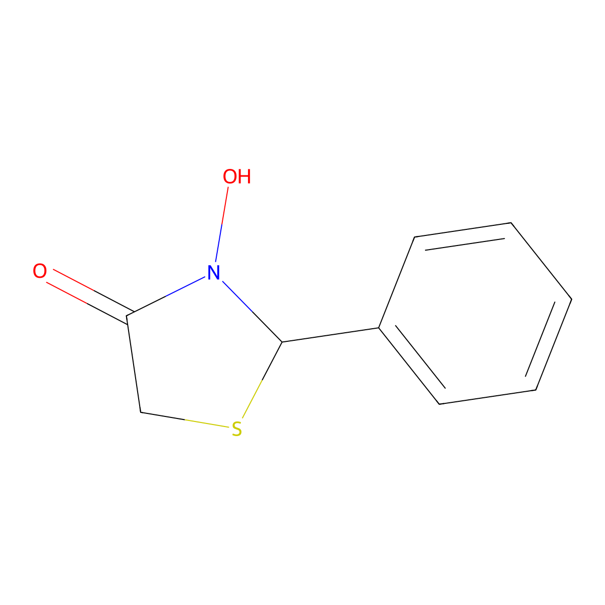 4-Thiazolidinone, 3-hydroxy-2-phenyl- molecular structure, CAS 65655-88-1