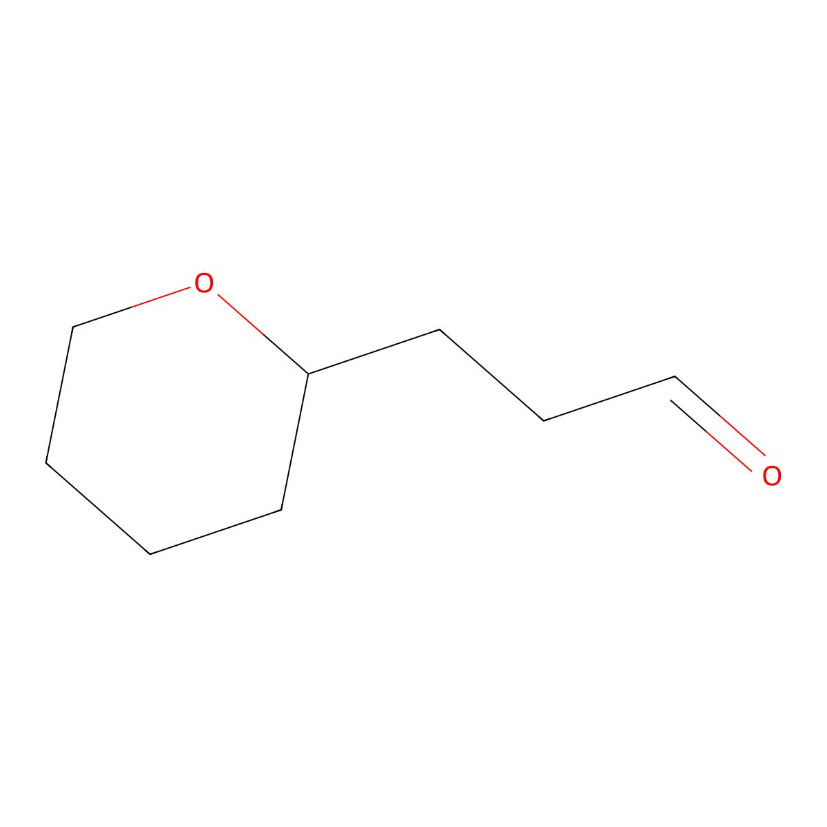 3-(Oxan-2-yl)propanal molecular structure, CAS 65657-37-6