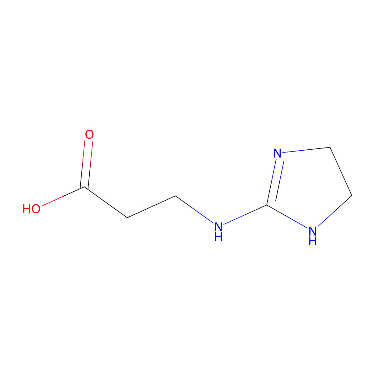 beta-Alanine, N-(4,5-dihydro-1H-imidazol-2-yl)- molecular structure, CAS 65658-71-1