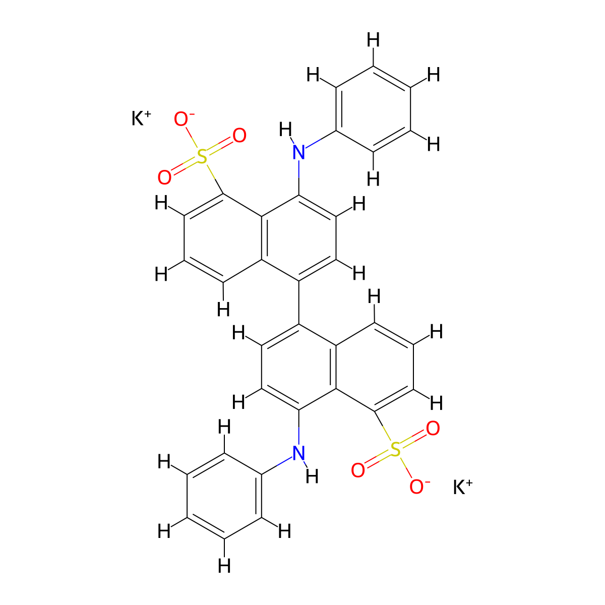 4,4'-dianilino-1,1'-binaphthyl-5,5'-disulfonic acid dipotassium salt molecular structure, CAS 65664-81-5