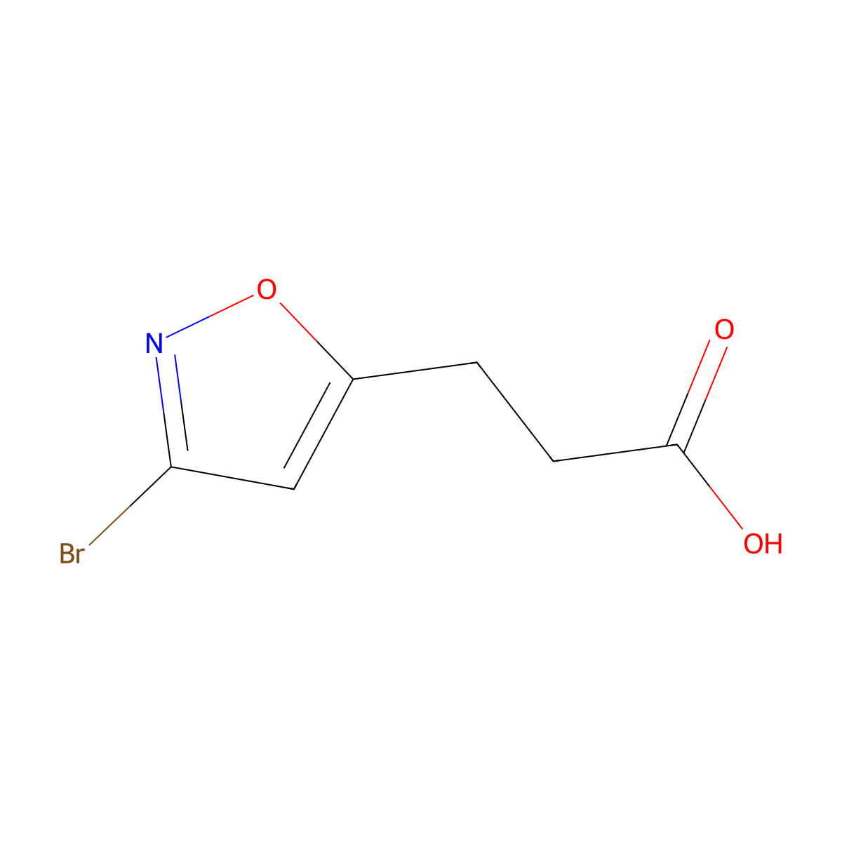 3-(3-Bromoisoxazol-5-yl)propanoic acid molecular structure, CAS 6567-34-6