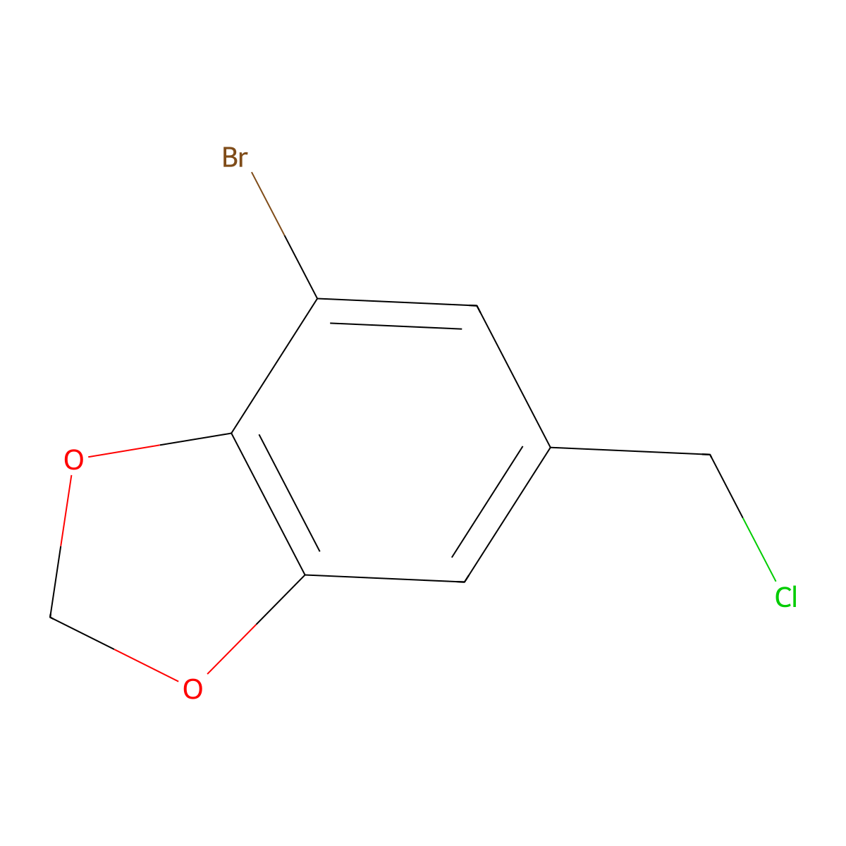 4-Bromo-6-(chloromethyl)-1,3-dioxaindane molecular structure, CAS 65673-82-7