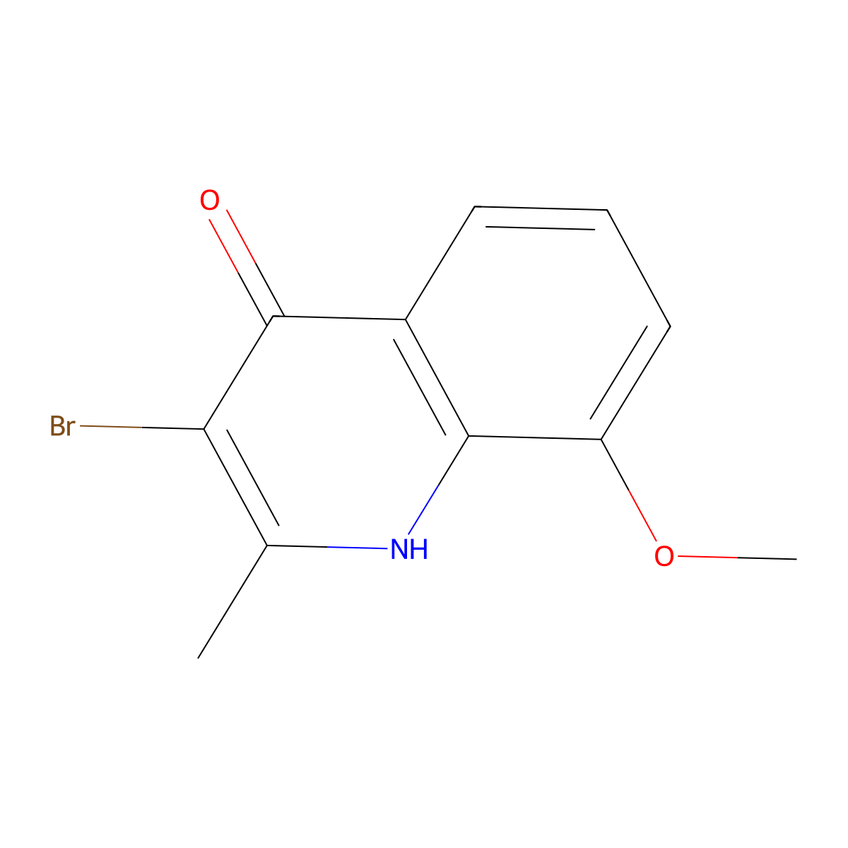 3-bromo-8-methoxy-2-methylquinolin-4(1H)-one molecular structure, CAS 65673-97-4