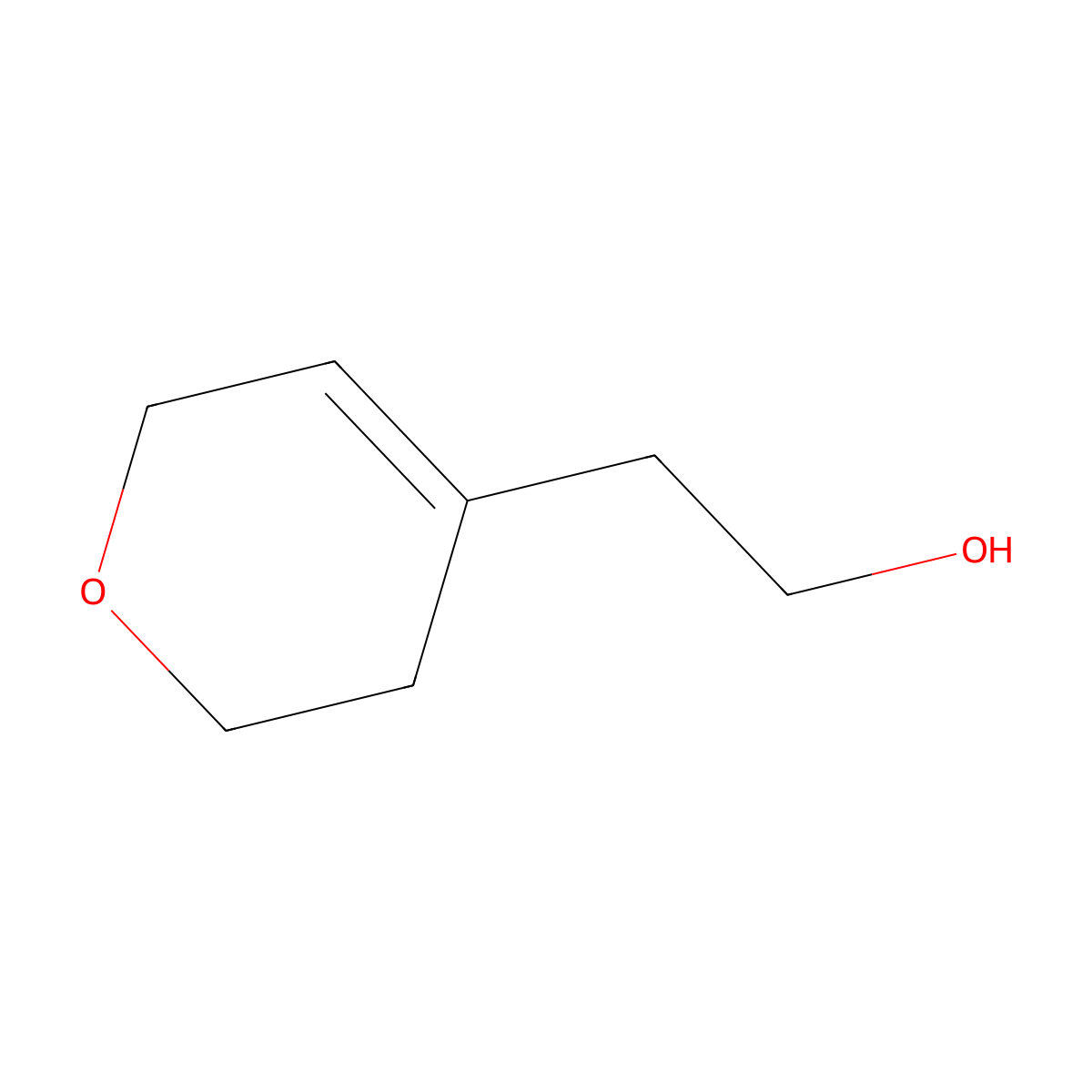 2-(3,6-dihydro-2H-pyran-4-yl)ethan-1-ol molecular structure, CAS 65676-05-3