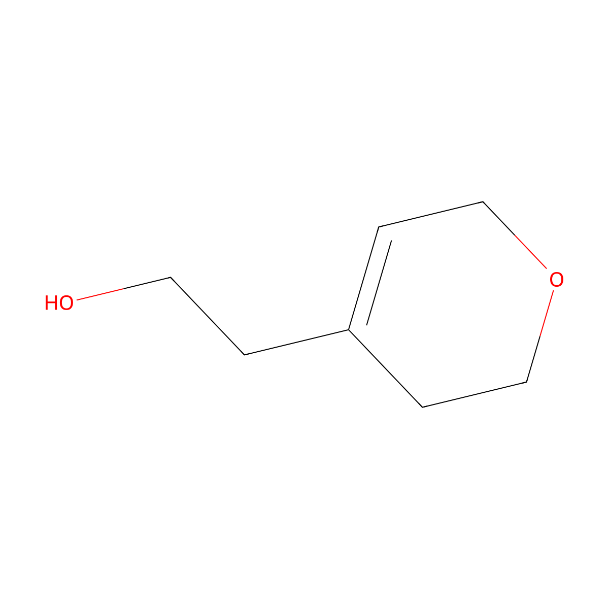 2-(3,6-dihydro-2H-pyran-4-yl)ethan-1-ol molecular structure, CAS 65676-05-3