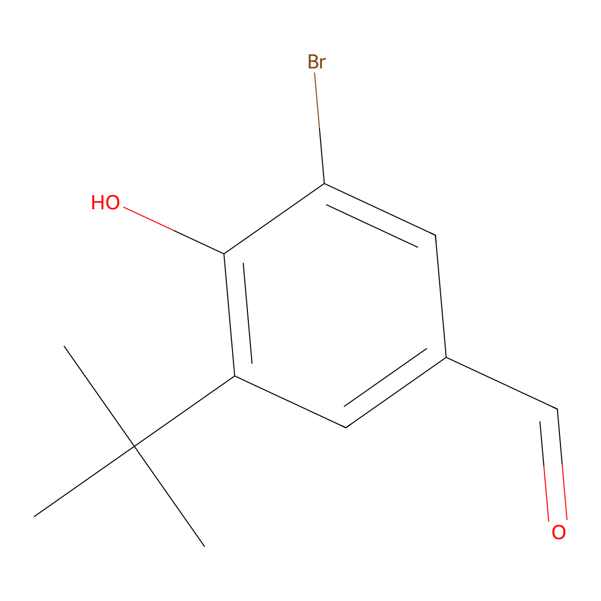 3-Bromo-5-tert-butyl-4-hydroxybenzaldehyde molecular structure, CAS 65678-06-0