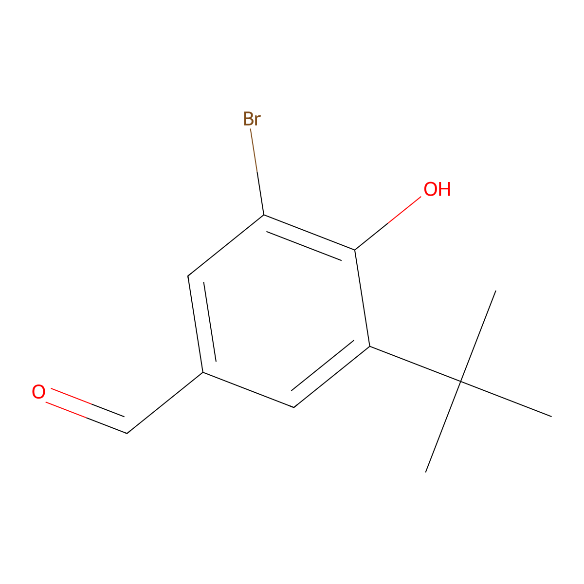 3-Bromo-5-tert-butyl-4-hydroxybenzaldehyde molecular structure, CAS 65678-06-0