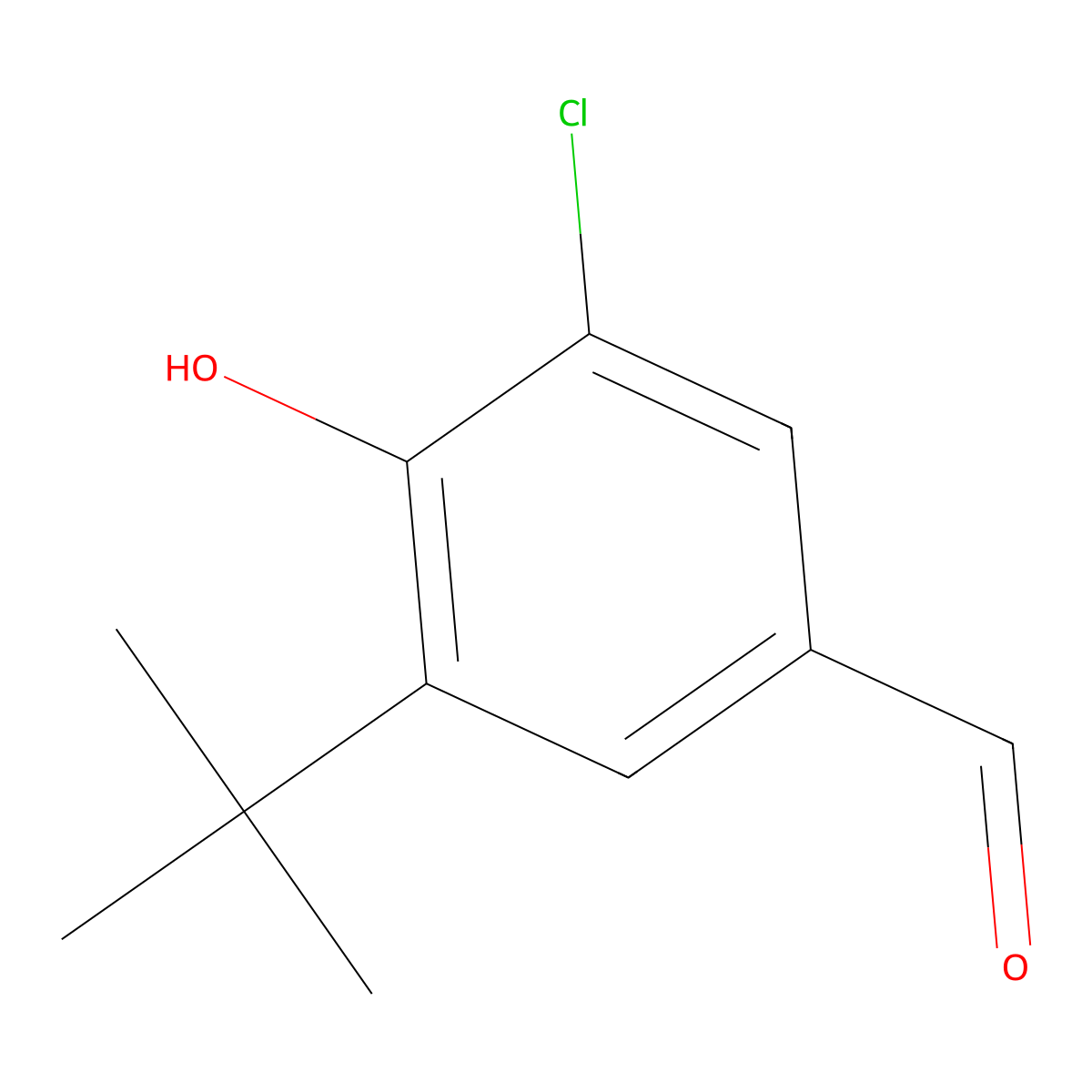 5-(tert-Butyl)-3-chloro-4-hydroxybenzaldehyde molecular structure, CAS 65678-12-8