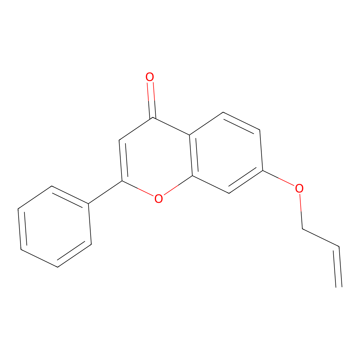 4H-1-Benzopyran-4-one, 2-phenyl-7-(2-propenyloxy)- molecular structure, CAS 65679-28-9