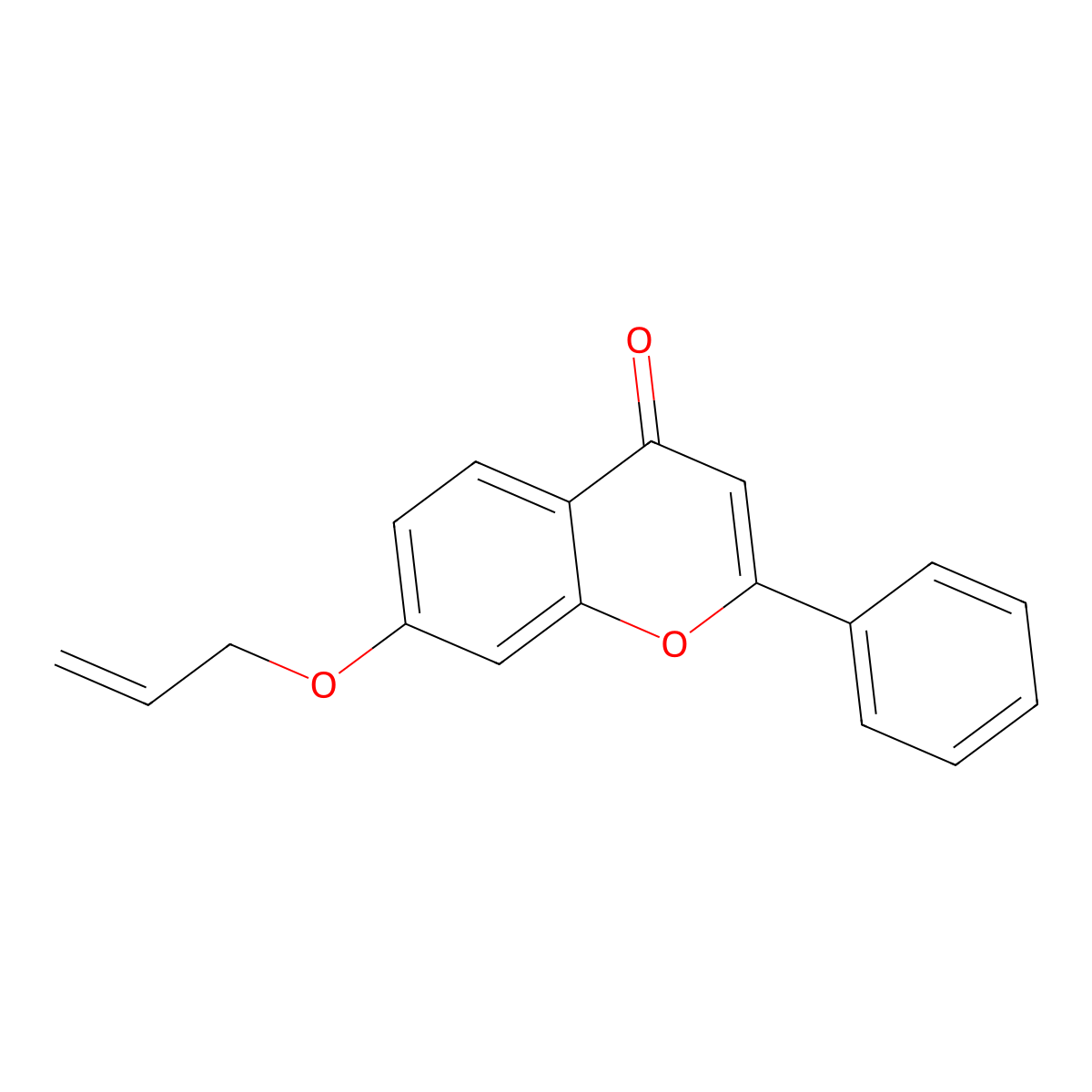 4H-1-Benzopyran-4-one, 2-phenyl-7-(2-propenyloxy)- molecular structure, CAS 65679-28-9