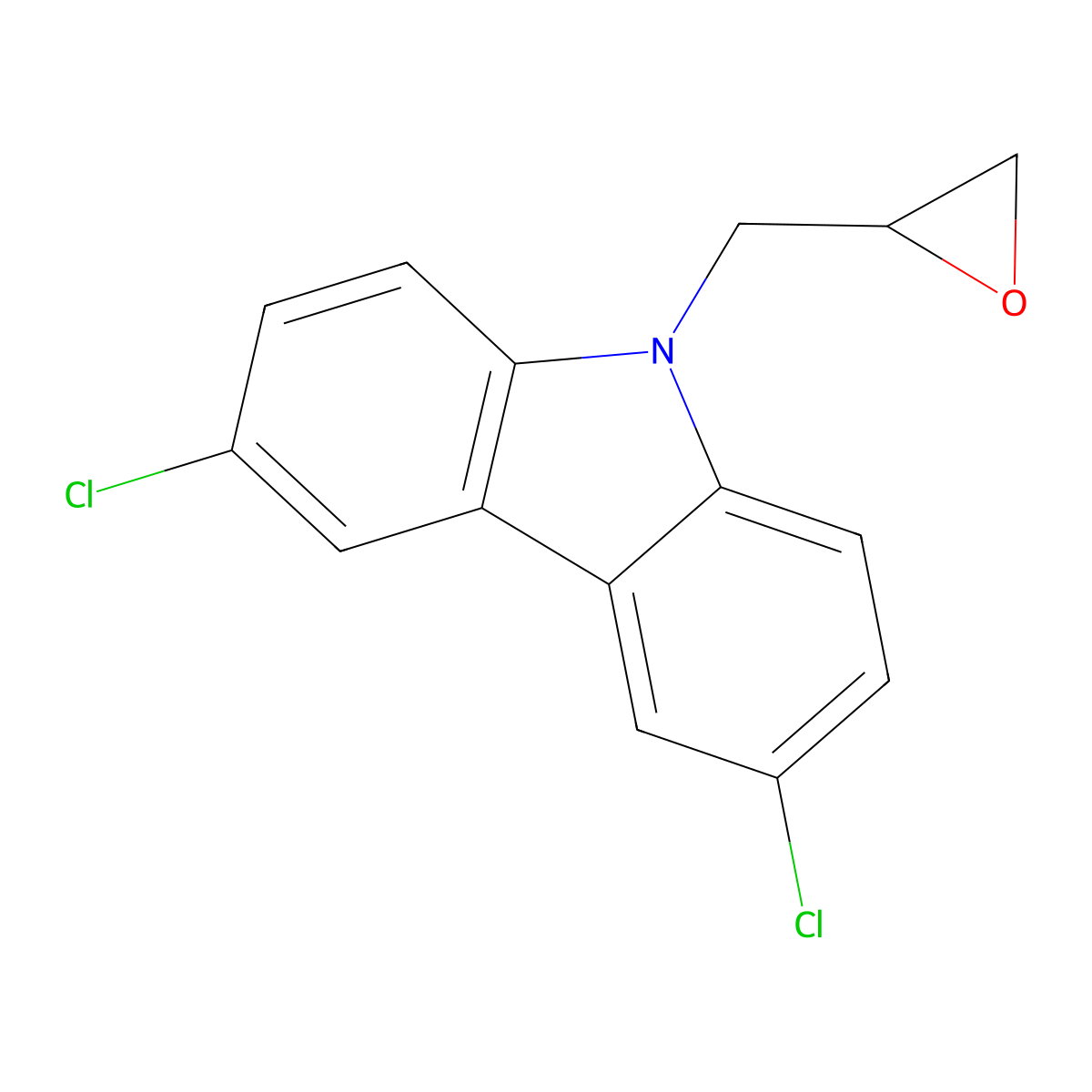 3,6-dichloro-9-(oxiran-2-ylmethyl)-9H-carbazole molecular structure, CAS 65679-71-2