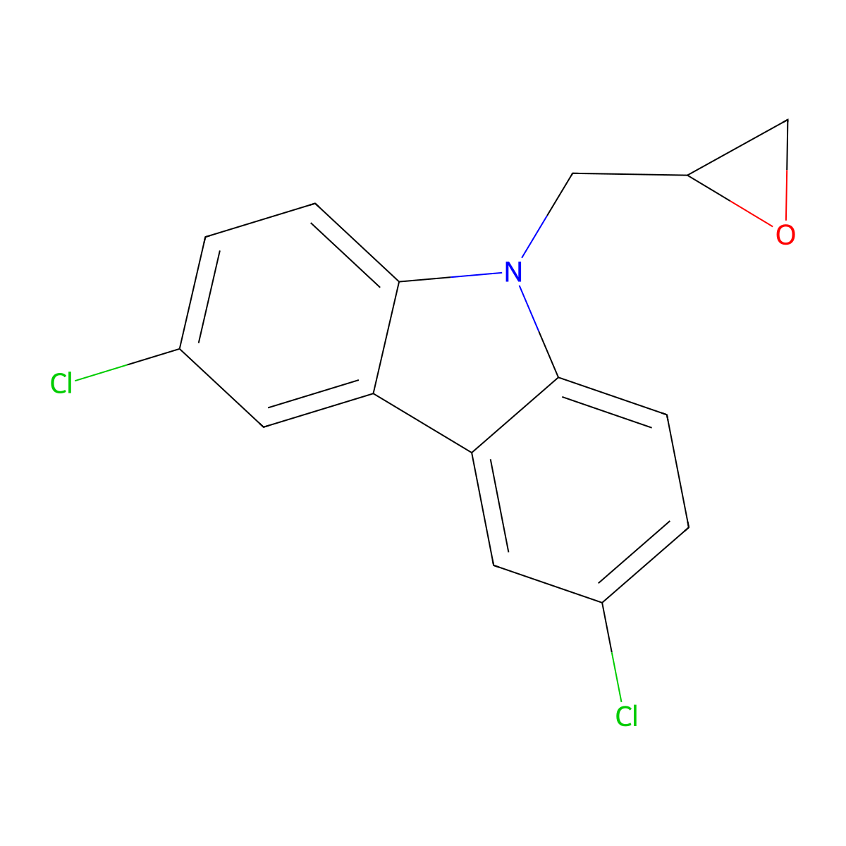 3,6-dichloro-9-(oxiran-2-ylmethyl)-9H-carbazole molecular structure, CAS 65679-71-2