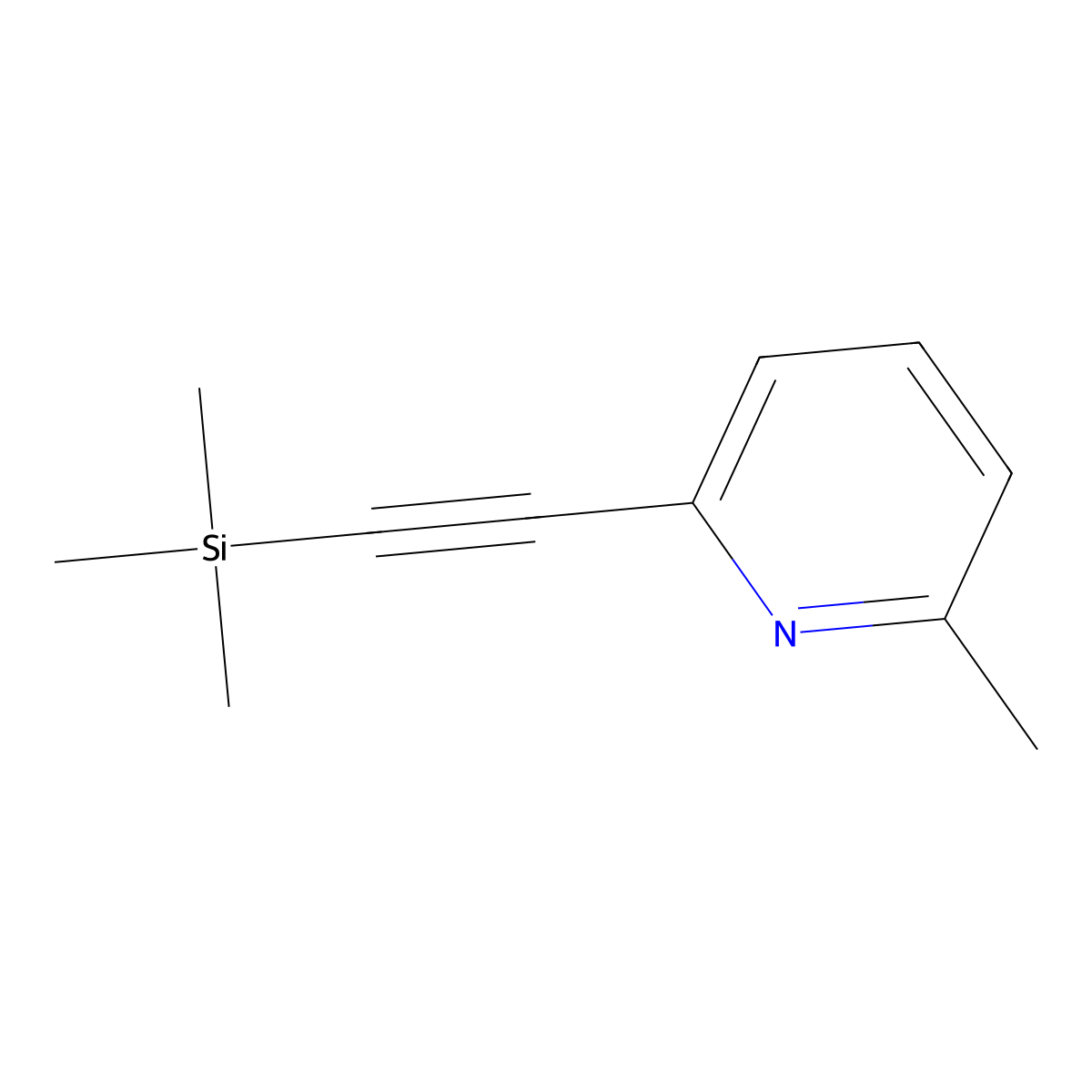 2-Methyl-6-((trimethylsilyl)ethynyl)pyridine molecular structure, CAS 656800-40-7
