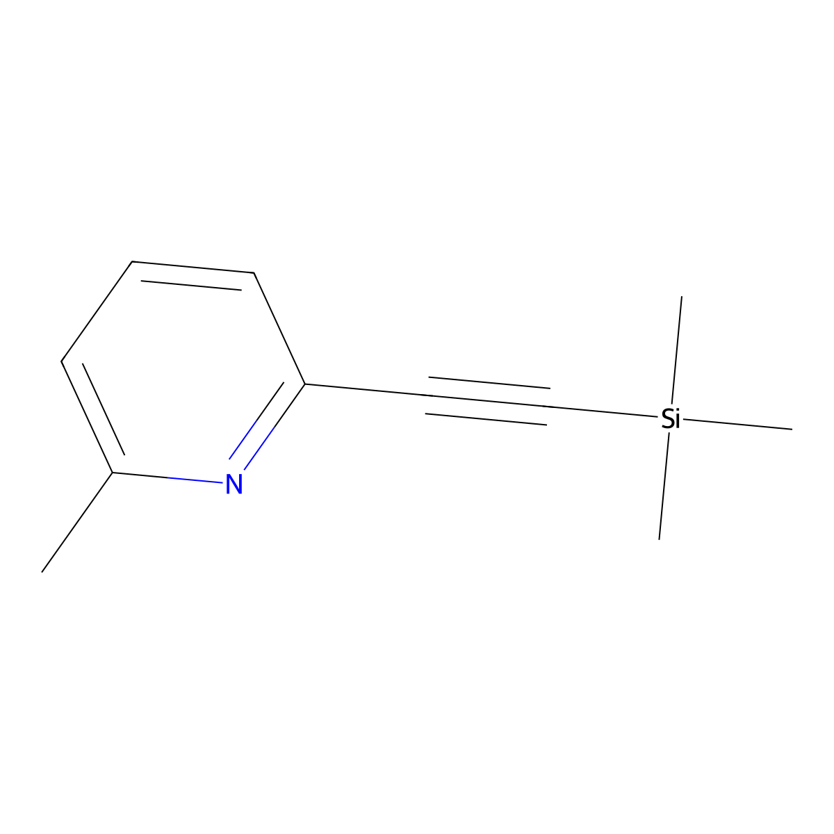2-Methyl-6-((trimethylsilyl)ethynyl)pyridine molecular structure, CAS 656800-40-7