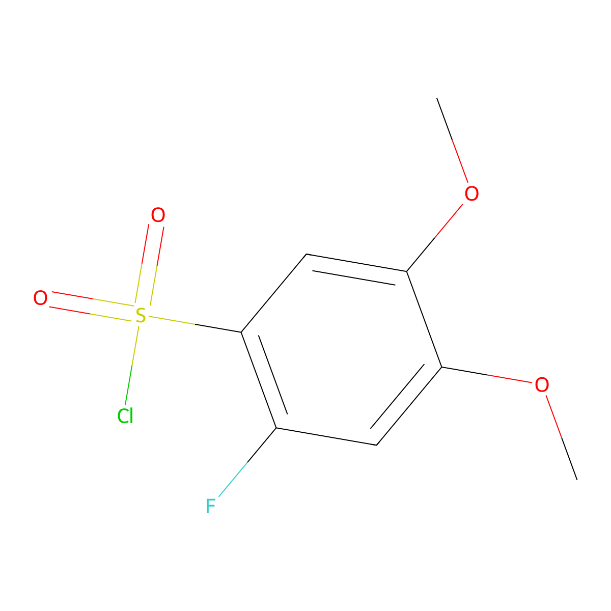 2-Fluoro-4,5-dimethoxybenzene-1-sulfonyl chloride molecular structure, CAS 656806-43-8