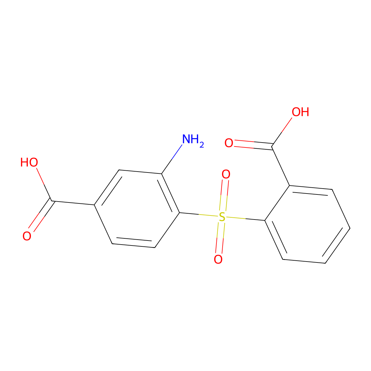 3-Amino-4-(2-carboxyphenylsulfonyl)benzoic acid molecular structure, CAS 656814-68-5
