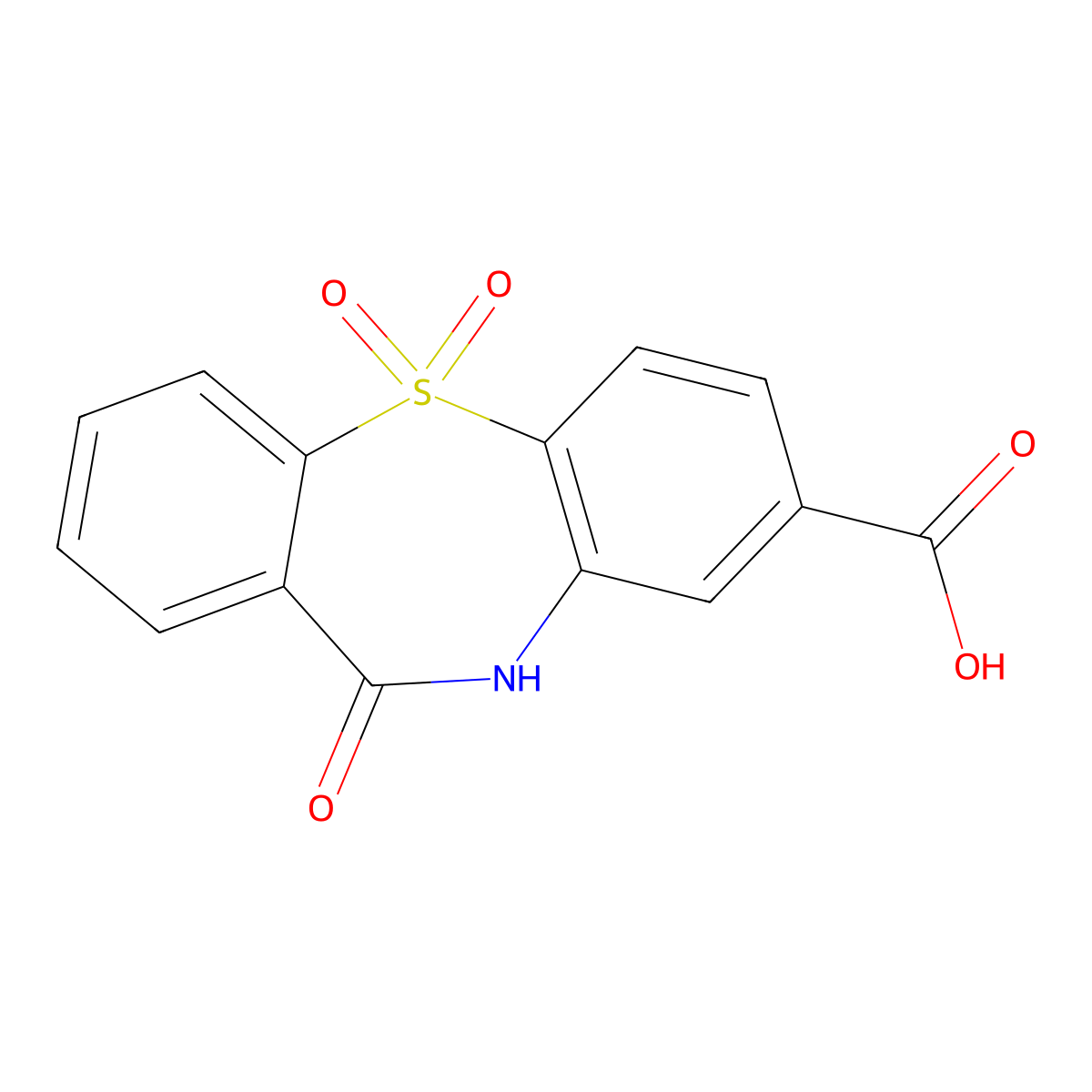 11-Oxo-10,11-dihydrodibenzo[b,f][1,4]thiazepine-8-carboxylic acid 5,5-dioxide molecular structure, CAS 656814-69-6