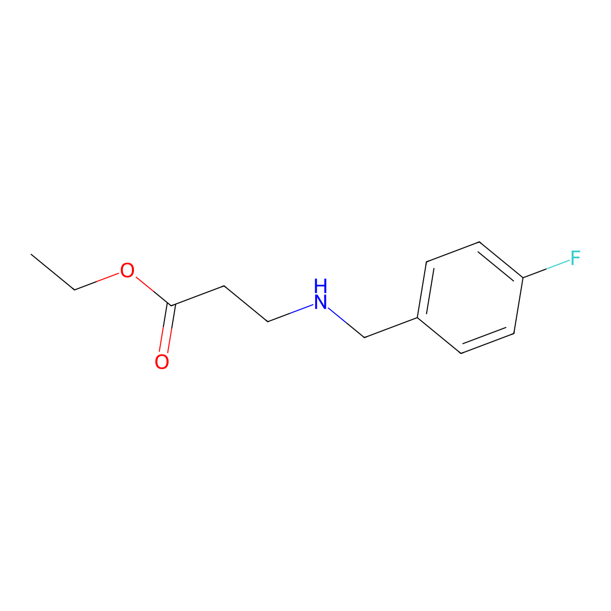 Ethyl 3-{[(4-fluorophenyl)methyl]amino}propanoate molecular structure, CAS 656814-78-7