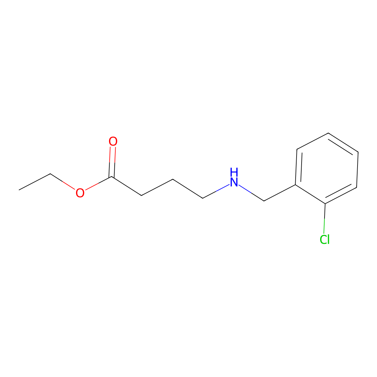 Ethyl 4-((2-chlorobenzyl)amino)butanoate molecular structure, CAS 656814-90-3