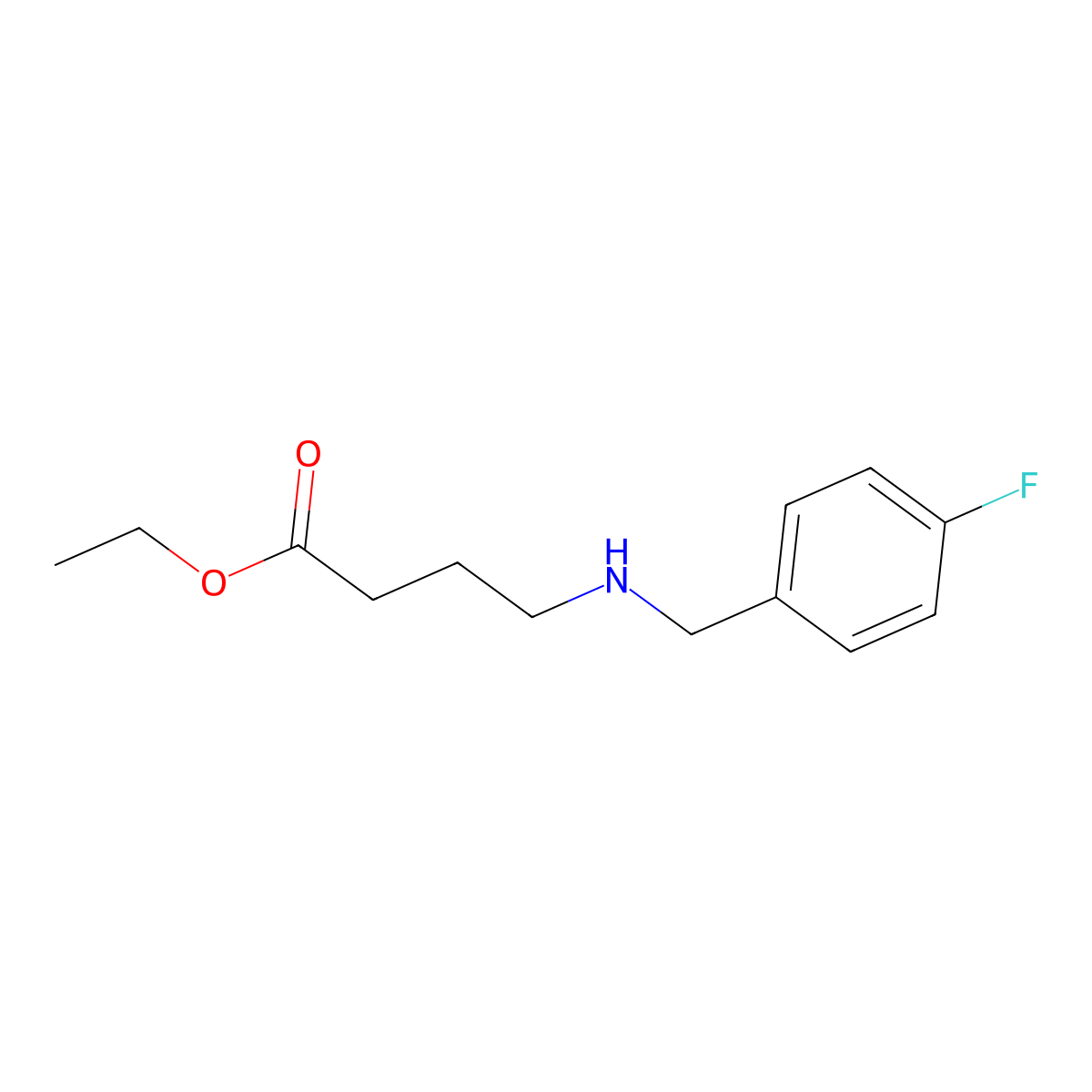 Ethyl 4-{[(4-fluorophenyl)methyl]amino}butanoate molecular structure, CAS 656814-91-4