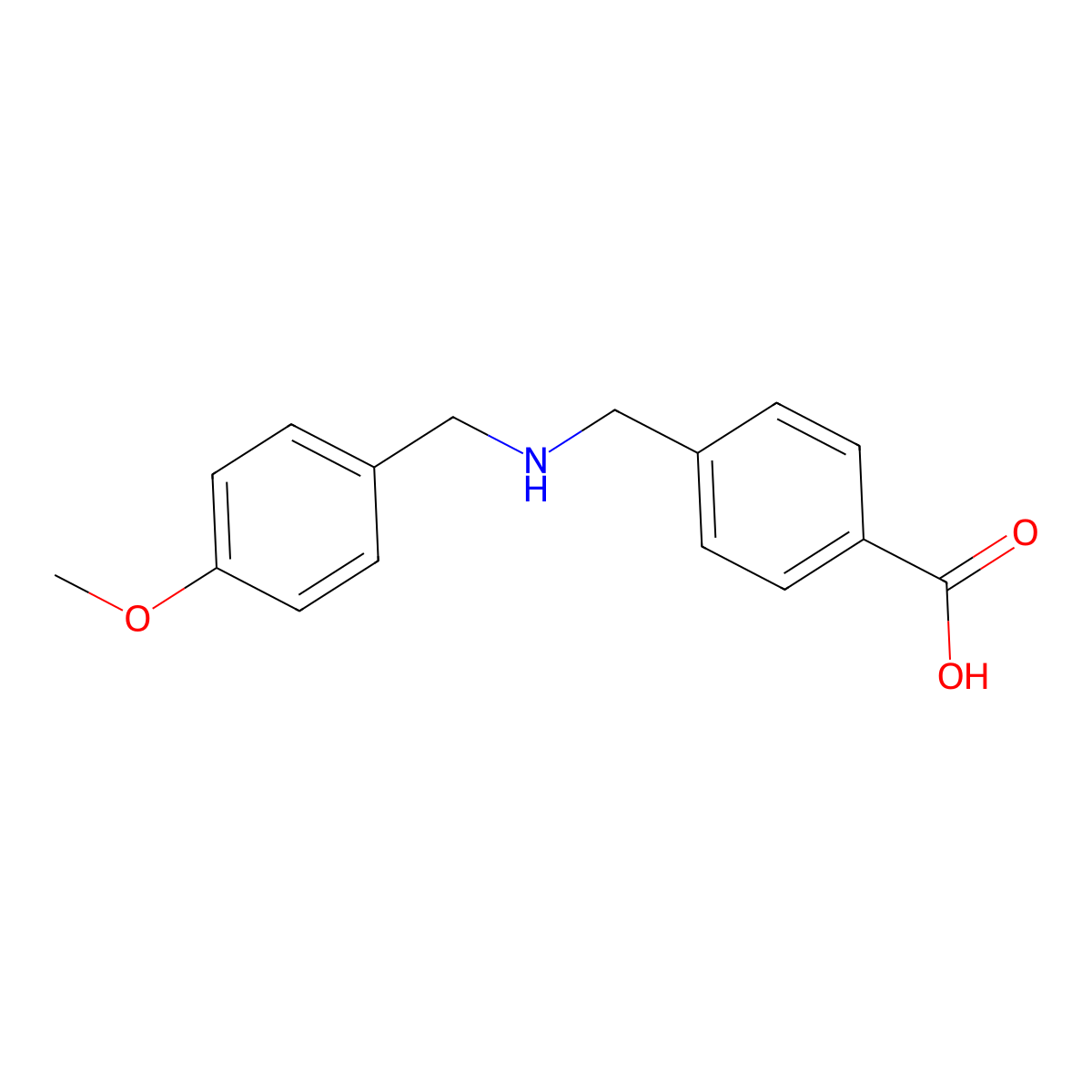 4-{[(4-Methoxybenzyl)amino]methyl}benzoic acid molecular structure, CAS 656815-41-7