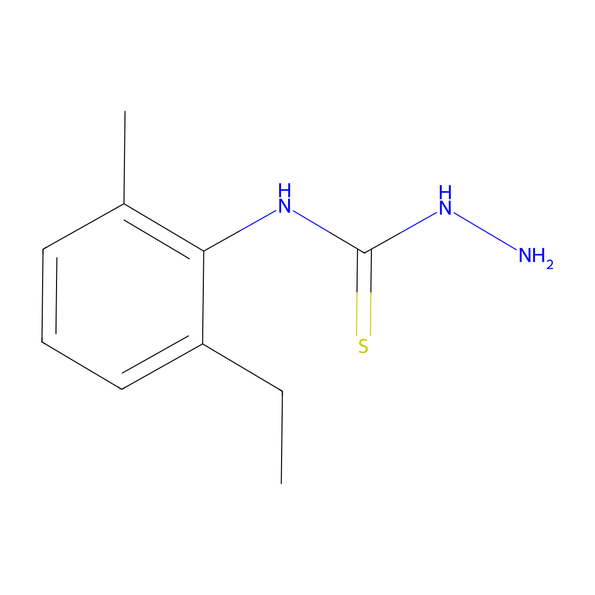 N-(2-ethyl-6-methylphenyl)hydrazinecarbothioamide molecular structure, CAS 656815-71-3