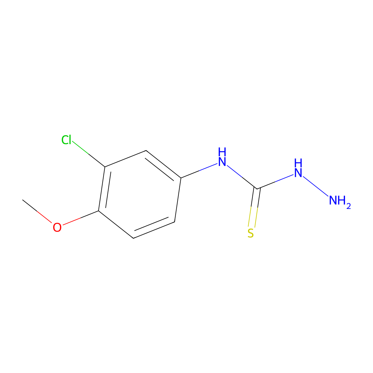 N-(3-chloro-4-methoxyphenyl)hydrazinecarbothioamide molecular structure, CAS 656815-72-4