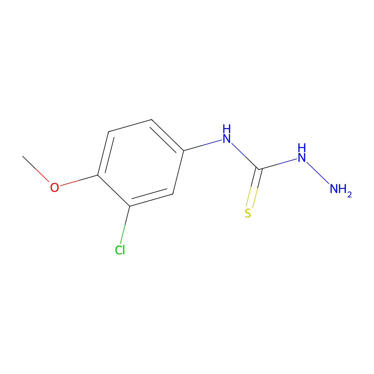 N-(3-chloro-4-methoxyphenyl)hydrazinecarbothioamide molecular structure, CAS 656815-72-4