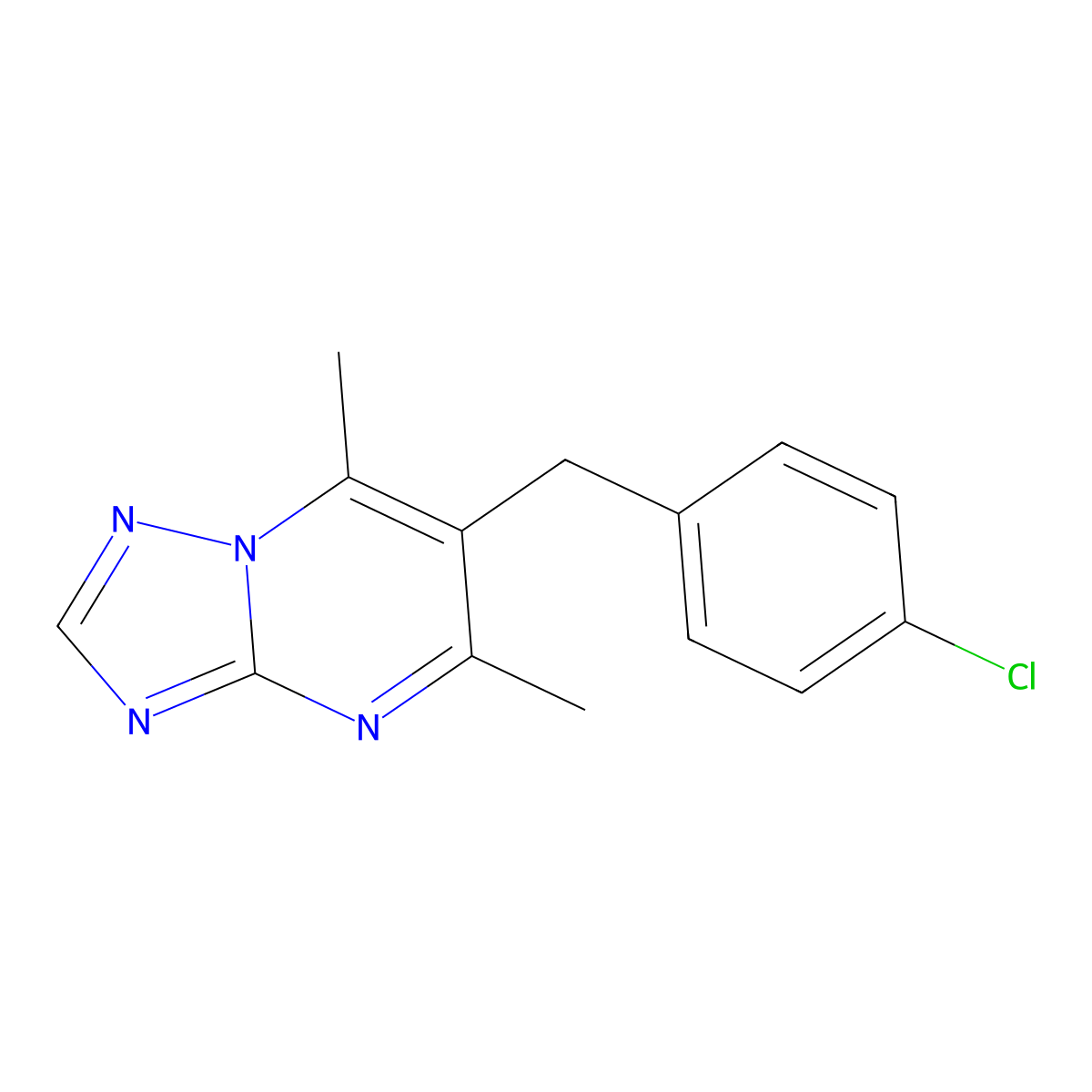 6-(4-Chlorobenzyl)-5,7-dimethyl[1,2,4]triazolo[1,5-a]pyrimidine molecular structure, CAS 656816-32-9