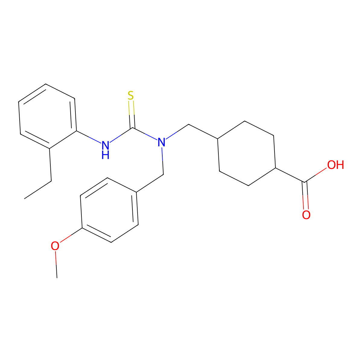 4-{[{[(2-Ethylphenyl)amino]carbonothioyl}(4-methoxybenzyl)amino]methyl}cyclohexanecarboxylic acid molecular structure, CAS 656816-52-3